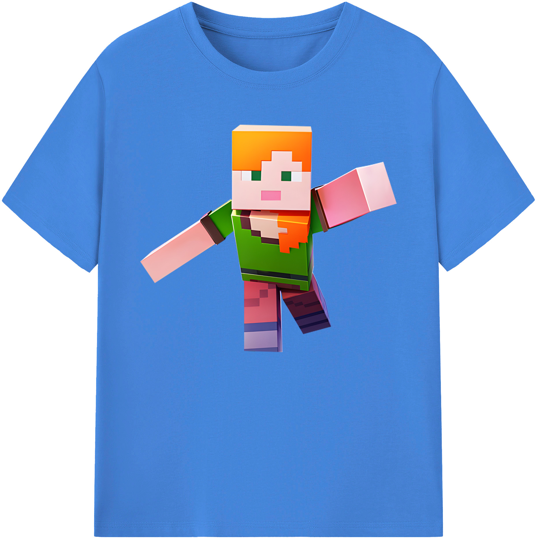 （画像用） マインクラフト ブロックの世界 Minecraft MC Block world 綿100％ メンズ半袖Tシャツ｜肌触りやわらか＆通気性