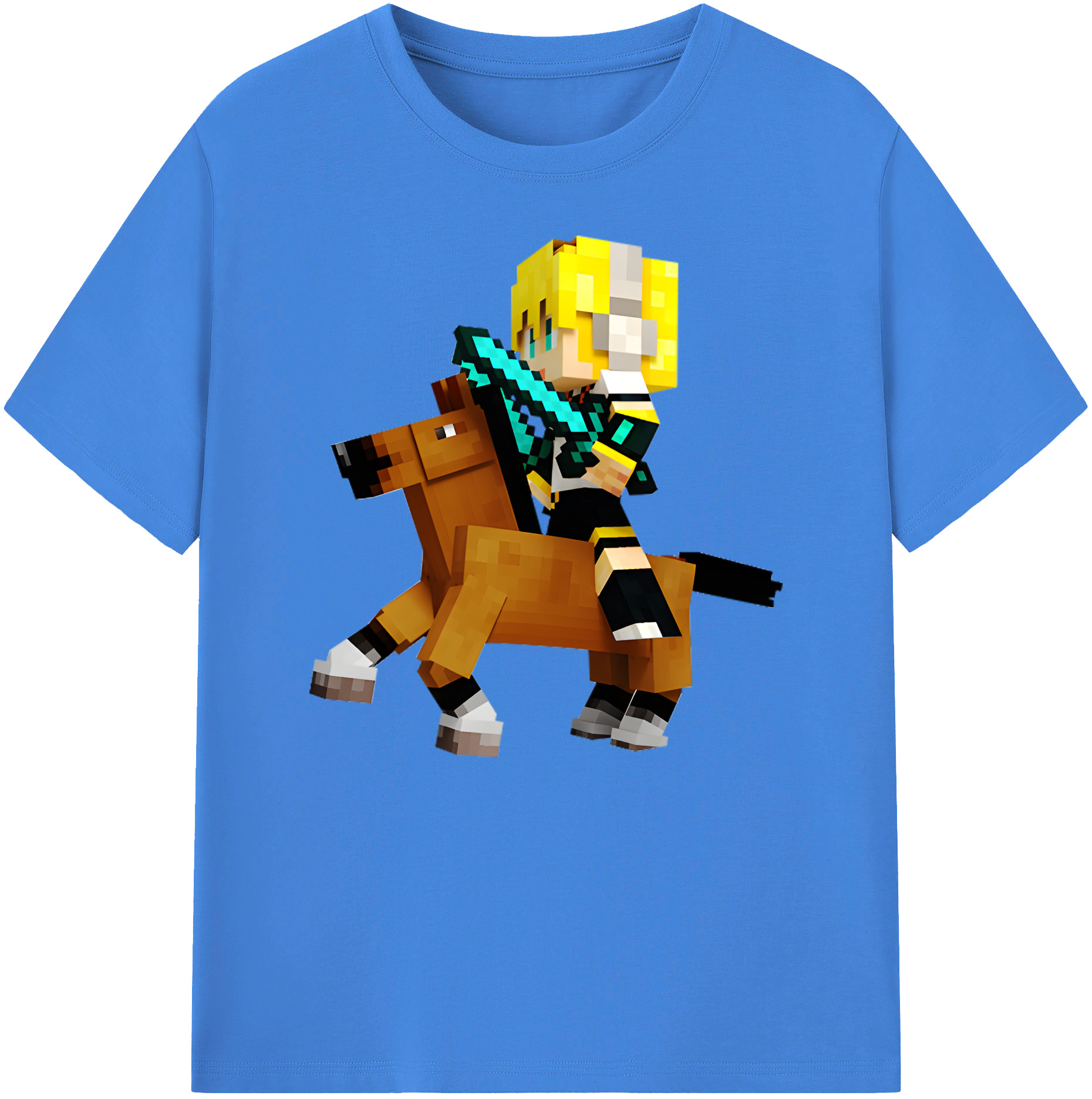（画像用） マインクラフト ブロックの世界 Minecraft MC Block world 綿100％ メンズ半袖Tシャツ｜肌触りやわらか＆通気性