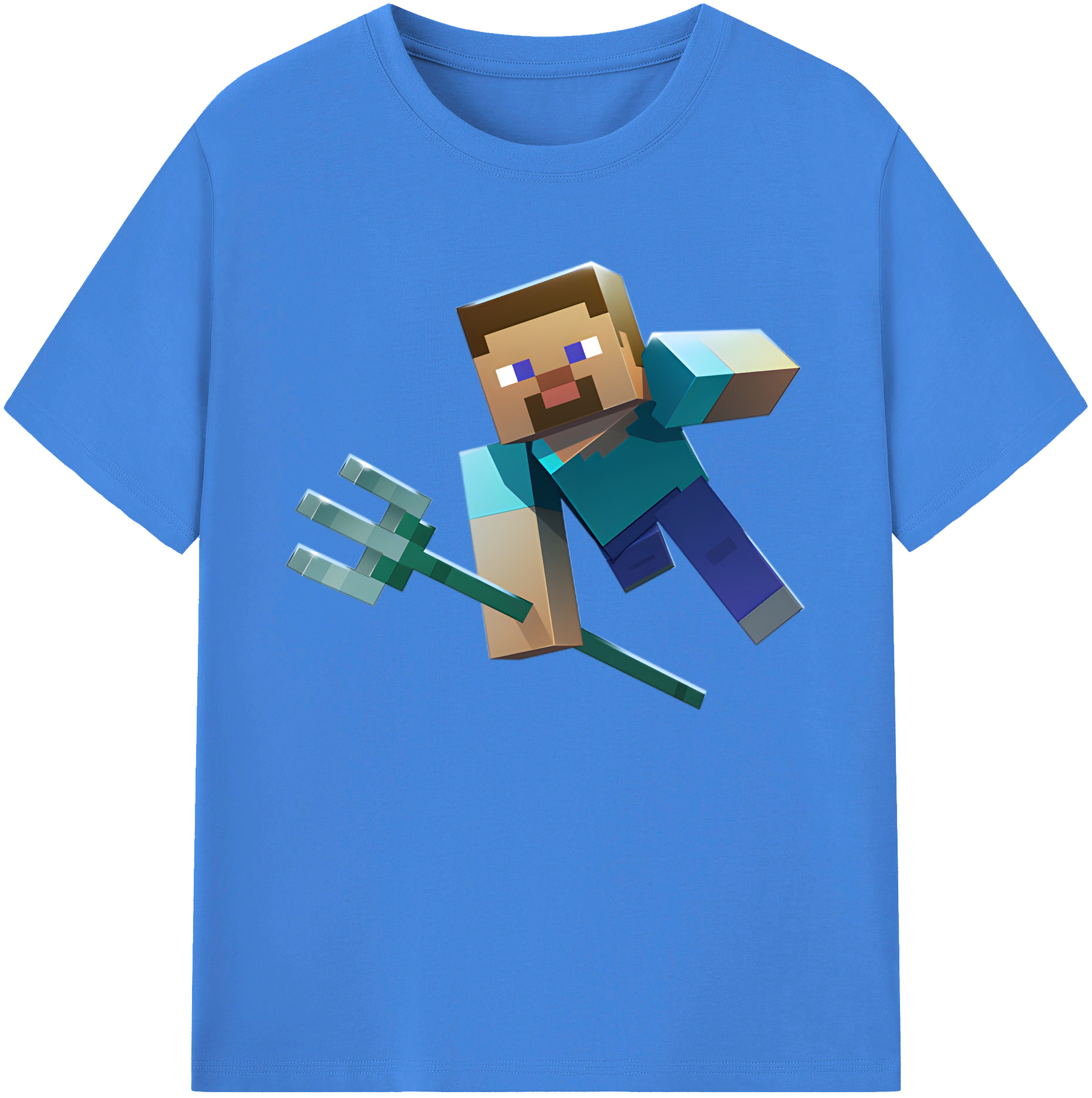 （画像用） マインクラフト ブロックの世界 Minecraft MC Block world 綿100％ メンズ半袖Tシャツ｜肌触りやわらか＆通気性