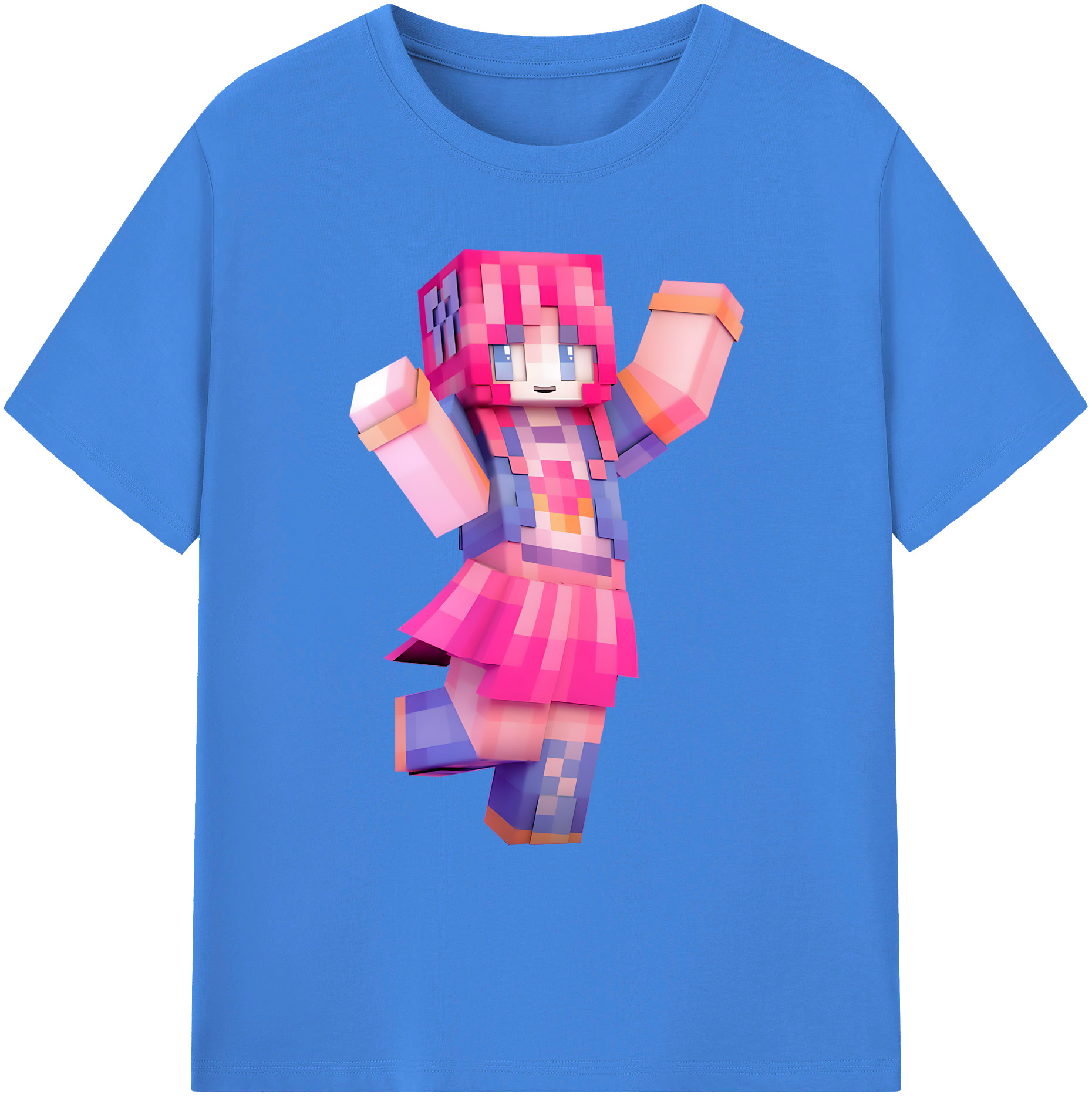 （画像用） マインクラフト ブロックの世界 Minecraft MC Block world 綿100％ メンズ半袖Tシャツ｜肌触りやわらか＆通気性