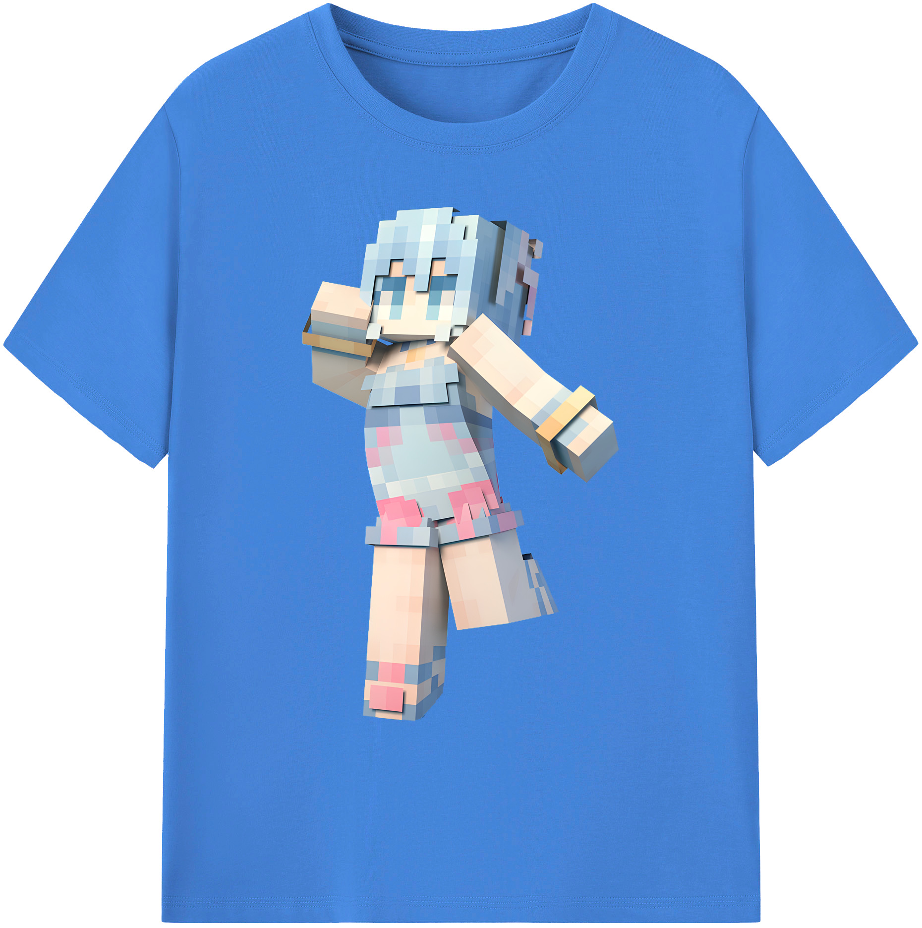 （画像用） マインクラフト ブロックの世界 Minecraft MC Block world 綿100％ メンズ半袖Tシャツ｜肌触りやわらか＆通気性