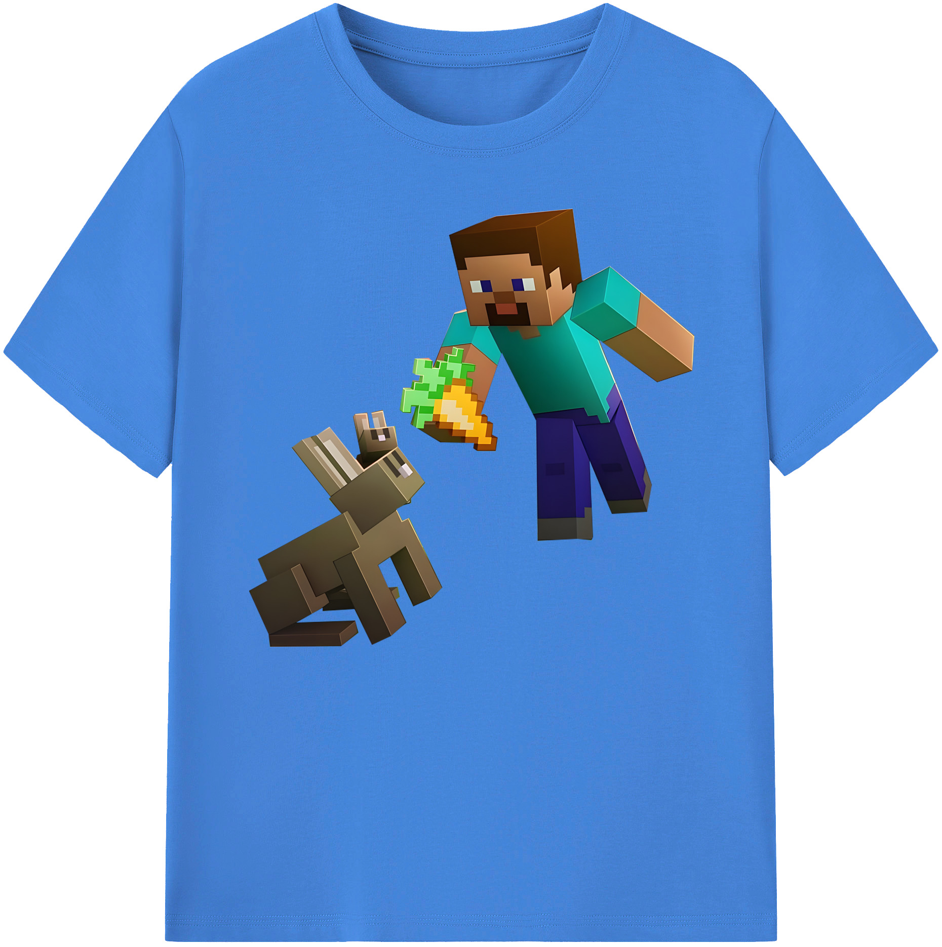 （画像用） マインクラフト ブロックの世界 Minecraft MC Block world 綿100％ メンズ半袖Tシャツ｜肌触りやわらか＆通気性