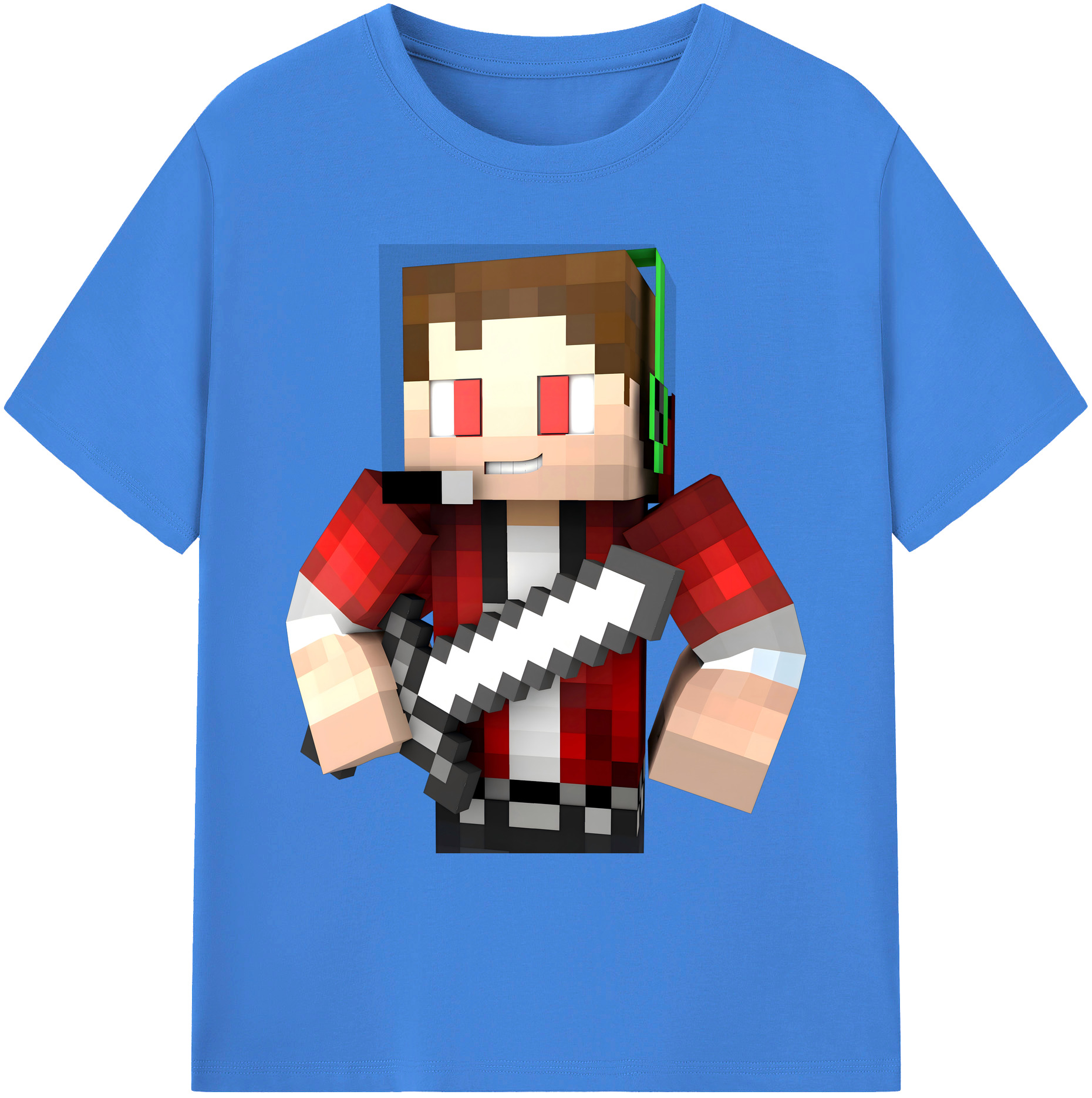 （画像用） マインクラフト ブロックの世界 Minecraft MC Block world 綿100％ メンズ半袖Tシャツ｜肌触りやわらか＆通気性