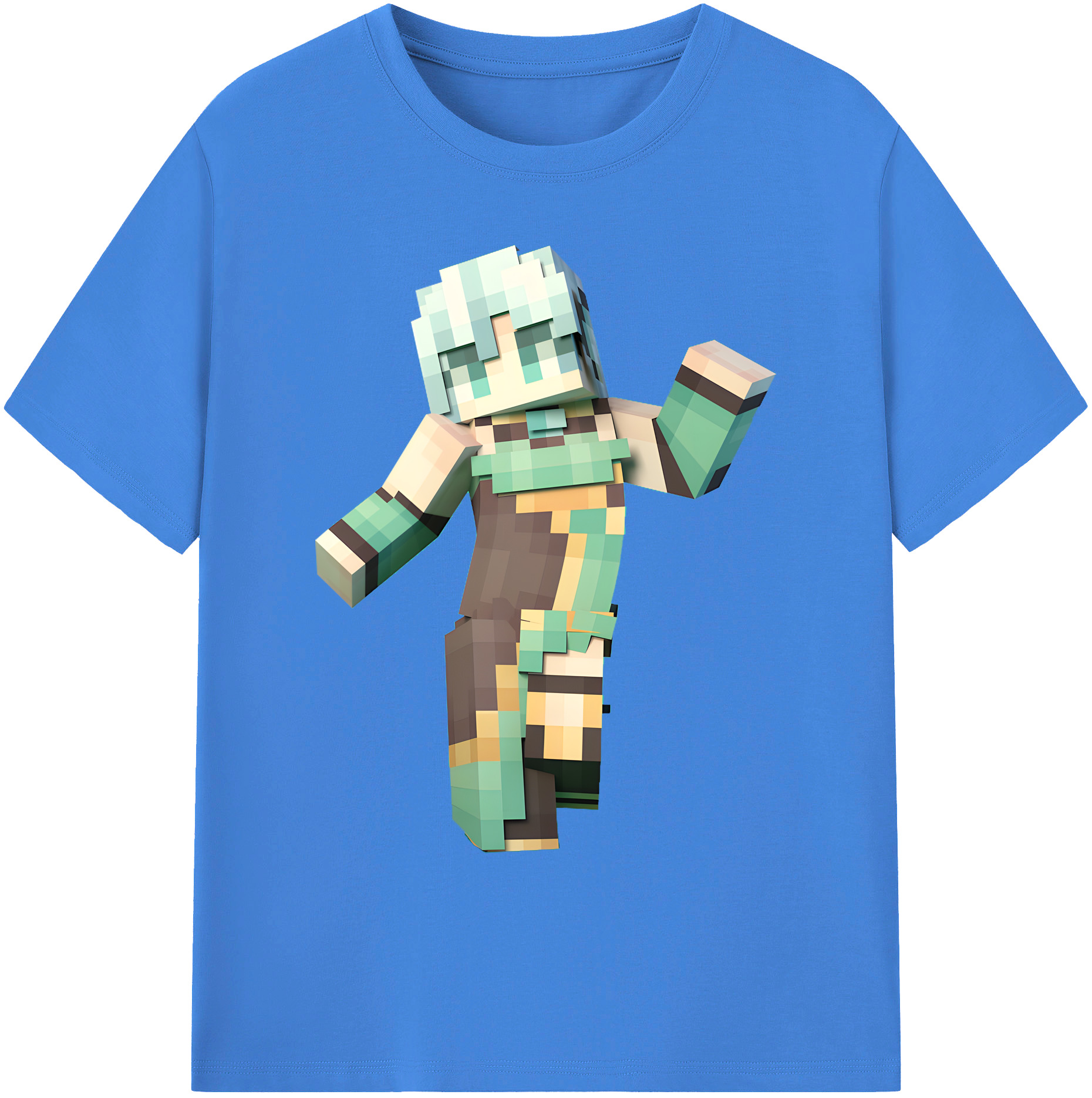 （画像用） マインクラフト ブロックの世界 Minecraft MC Block world 綿100％ メンズ半袖Tシャツ｜肌触りやわらか＆通気性