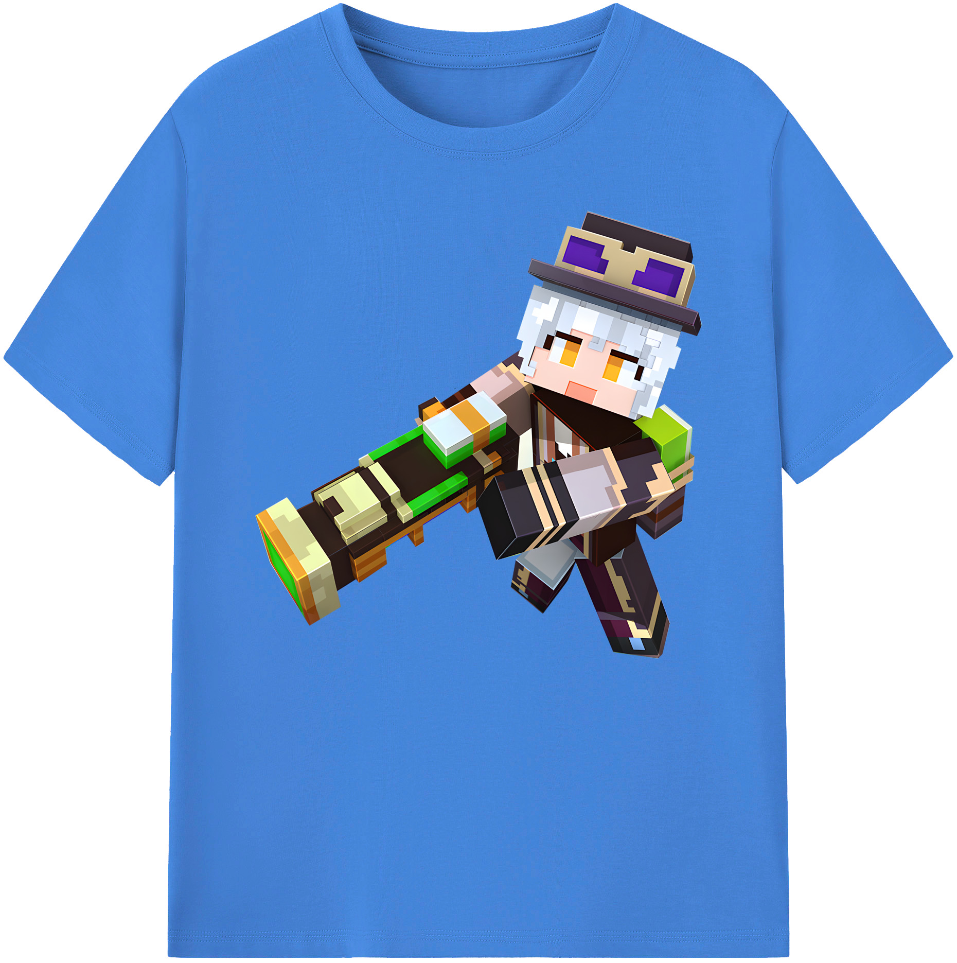 （画像用） マインクラフト ブロックの世界 Minecraft MC Block world 綿100％ メンズ半袖Tシャツ｜肌触りやわらか＆通気性