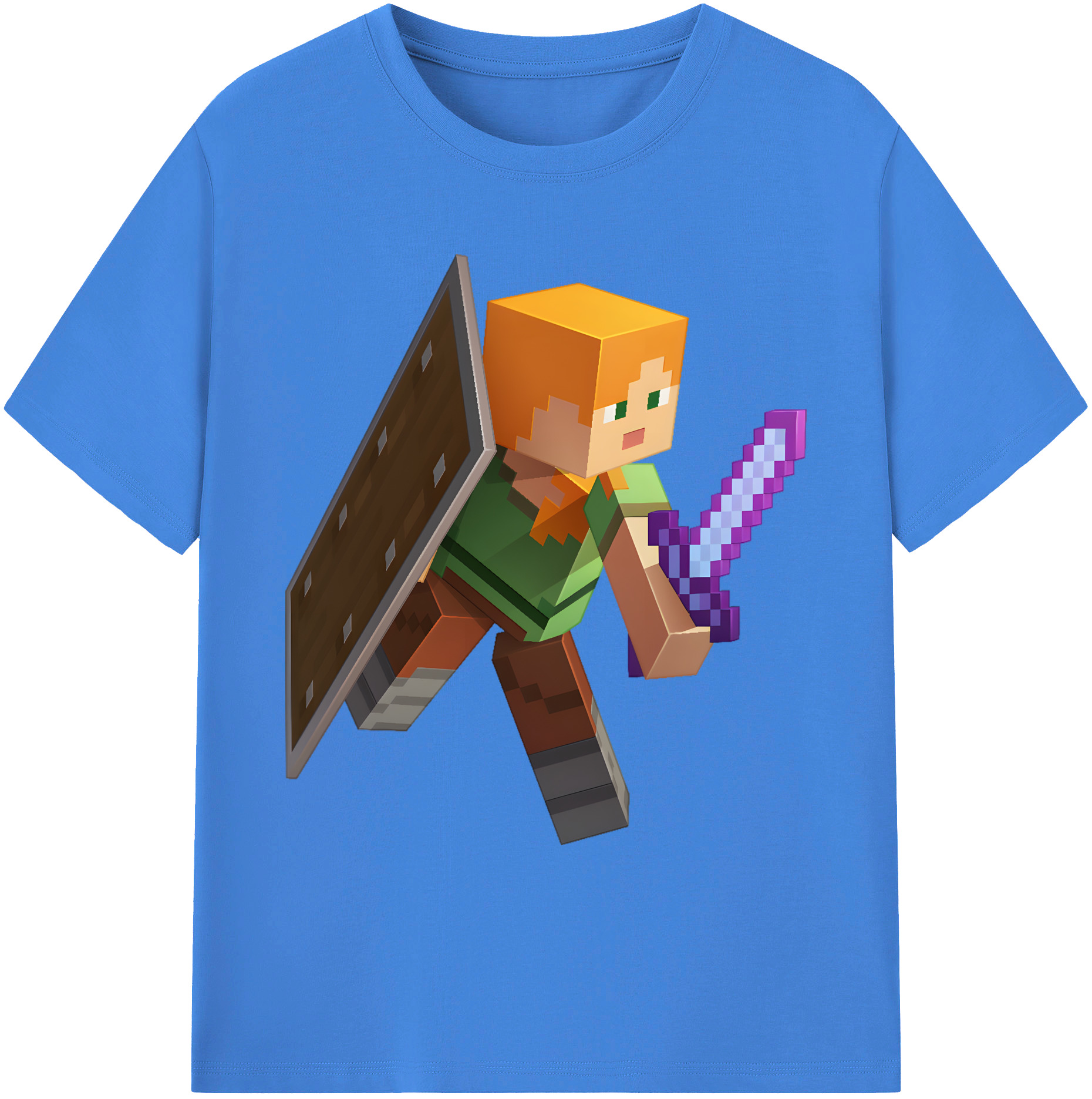 （画像用） マインクラフト ブロックの世界 Minecraft MC Block world 綿100％ メンズ半袖Tシャツ｜肌触りやわらか＆通気性
