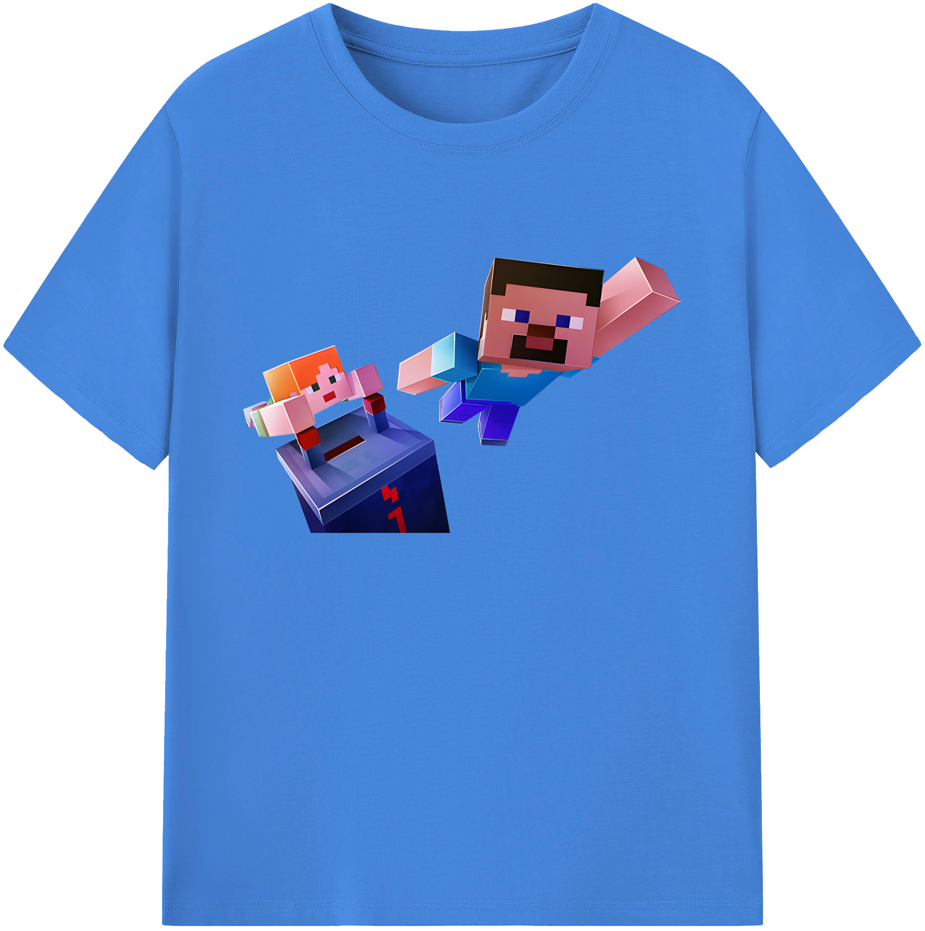 （画像用） マインクラフト ブロックの世界 Minecraft MC Block world 綿100％ メンズ半袖Tシャツ｜肌触りやわらか＆通気性
