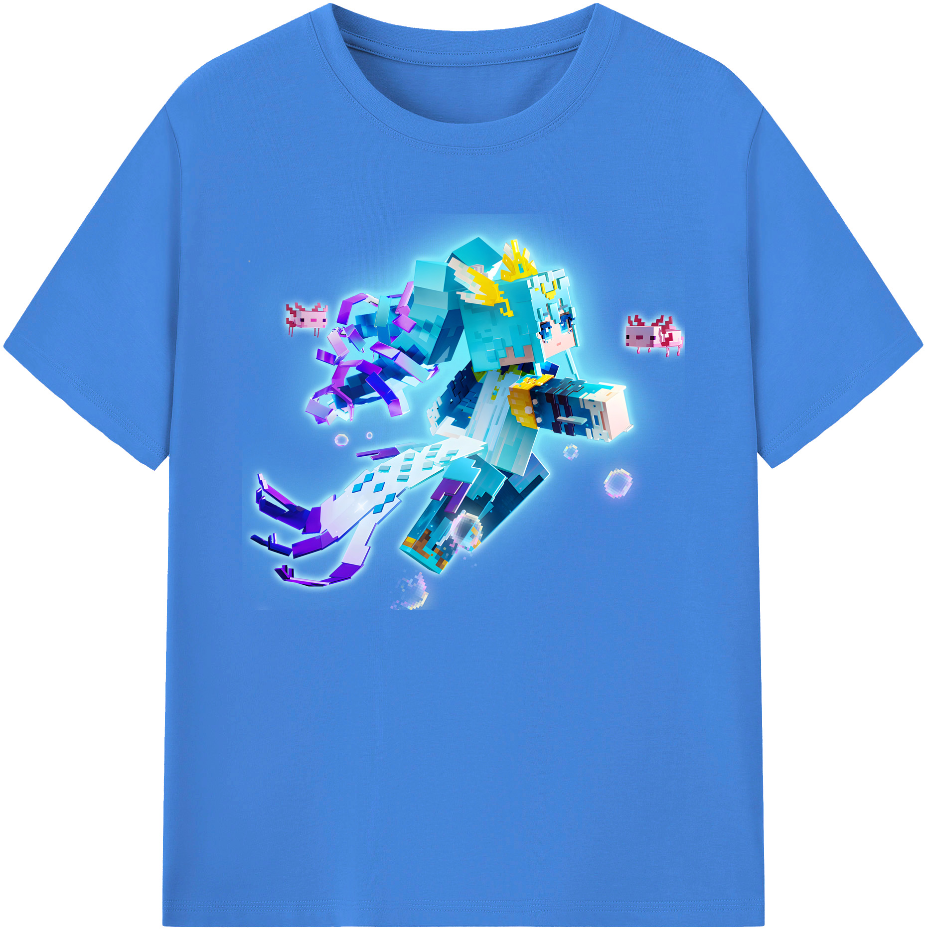 （画像用） マインクラフト ブロックの世界 Minecraft MC Block world 綿100％ メンズ半袖Tシャツ｜肌触りやわらか＆通気性