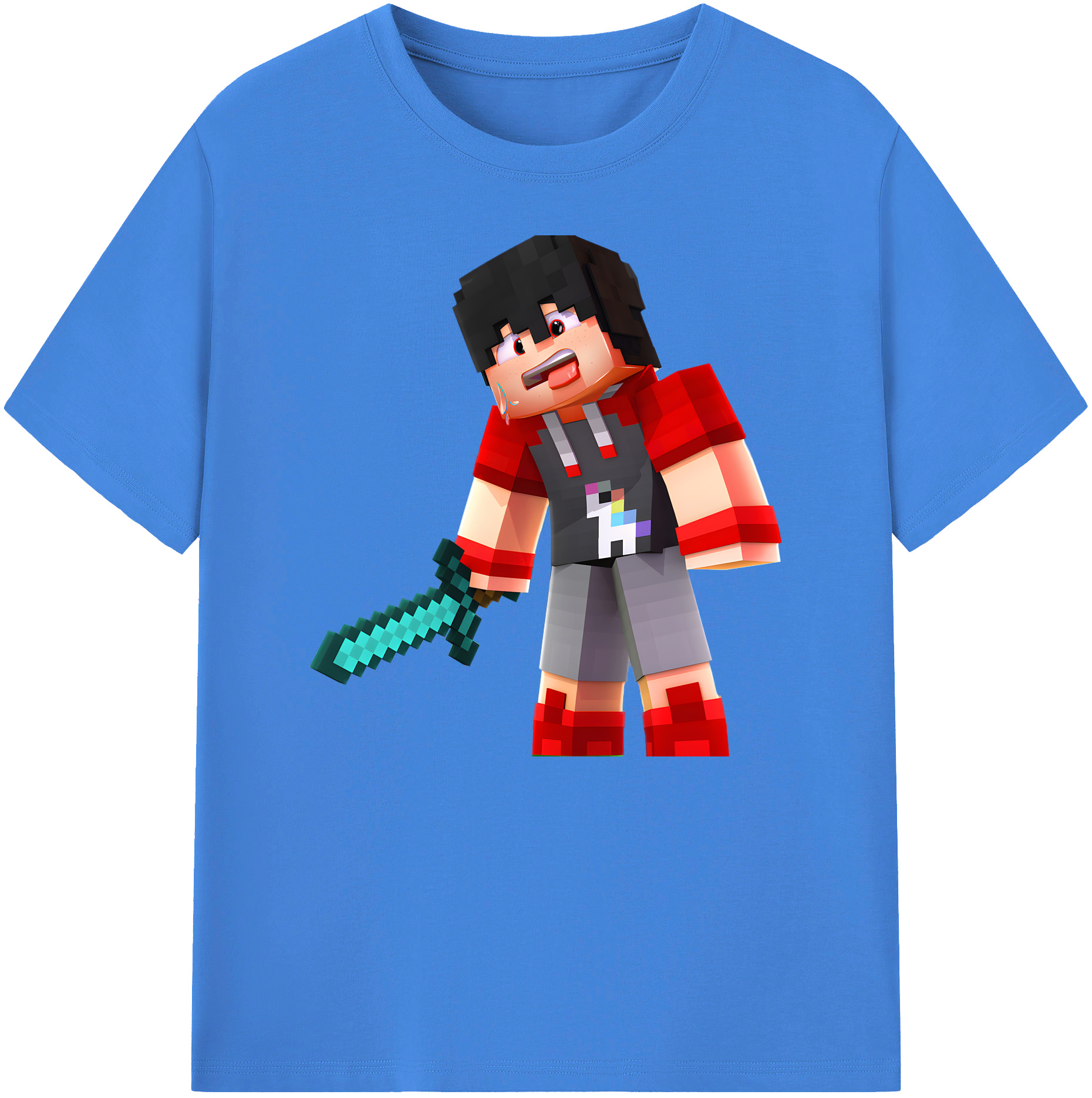 （画像用） マインクラフト ブロックの世界 Minecraft MC Block world 綿100％ メンズ半袖Tシャツ｜肌触りやわらか＆通気性