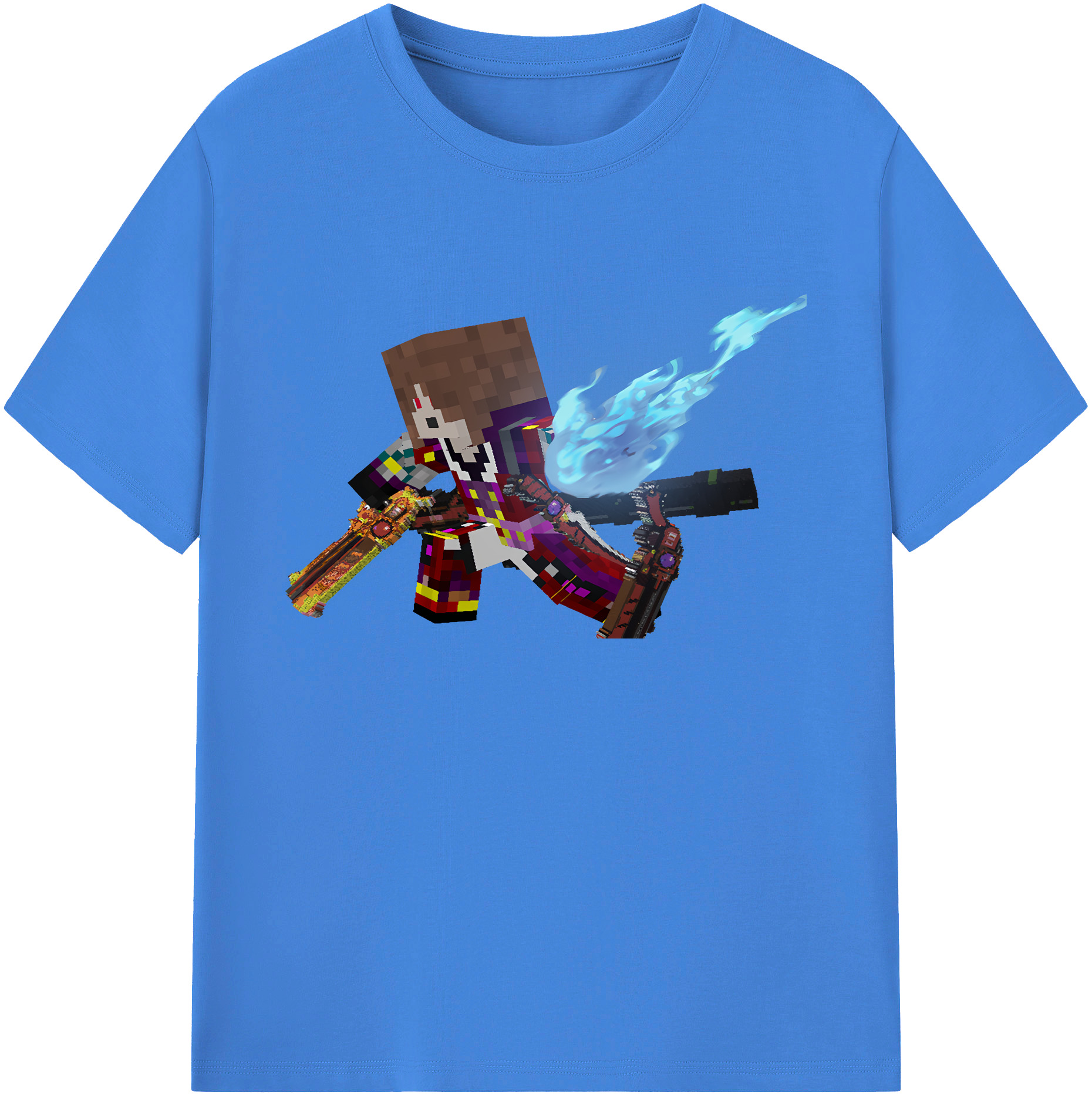 （画像用） マインクラフト ブロックの世界 Minecraft MC Block world 綿100％ メンズ半袖Tシャツ｜肌触りやわらか＆通気性