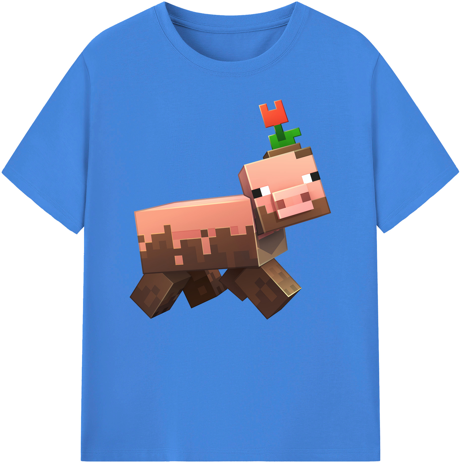 （画像用） マインクラフト ブロックの世界 Minecraft MC Block world 綿100％ メンズ半袖Tシャツ｜肌触りやわらか＆通気性