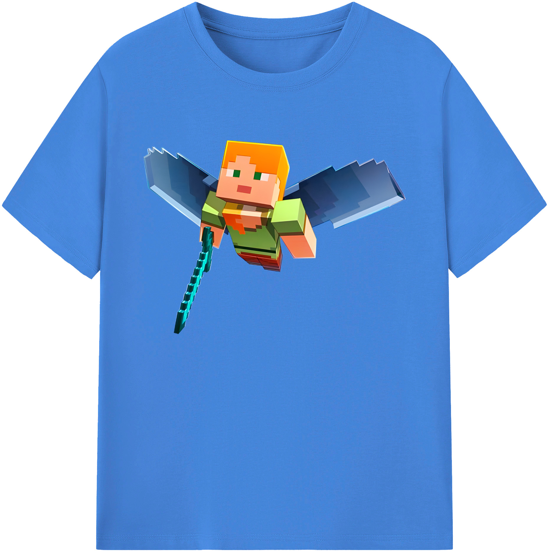 （画像用） マインクラフト ブロックの世界 Minecraft MC Block world 綿100％ メンズ半袖Tシャツ｜肌触りやわらか＆通気性