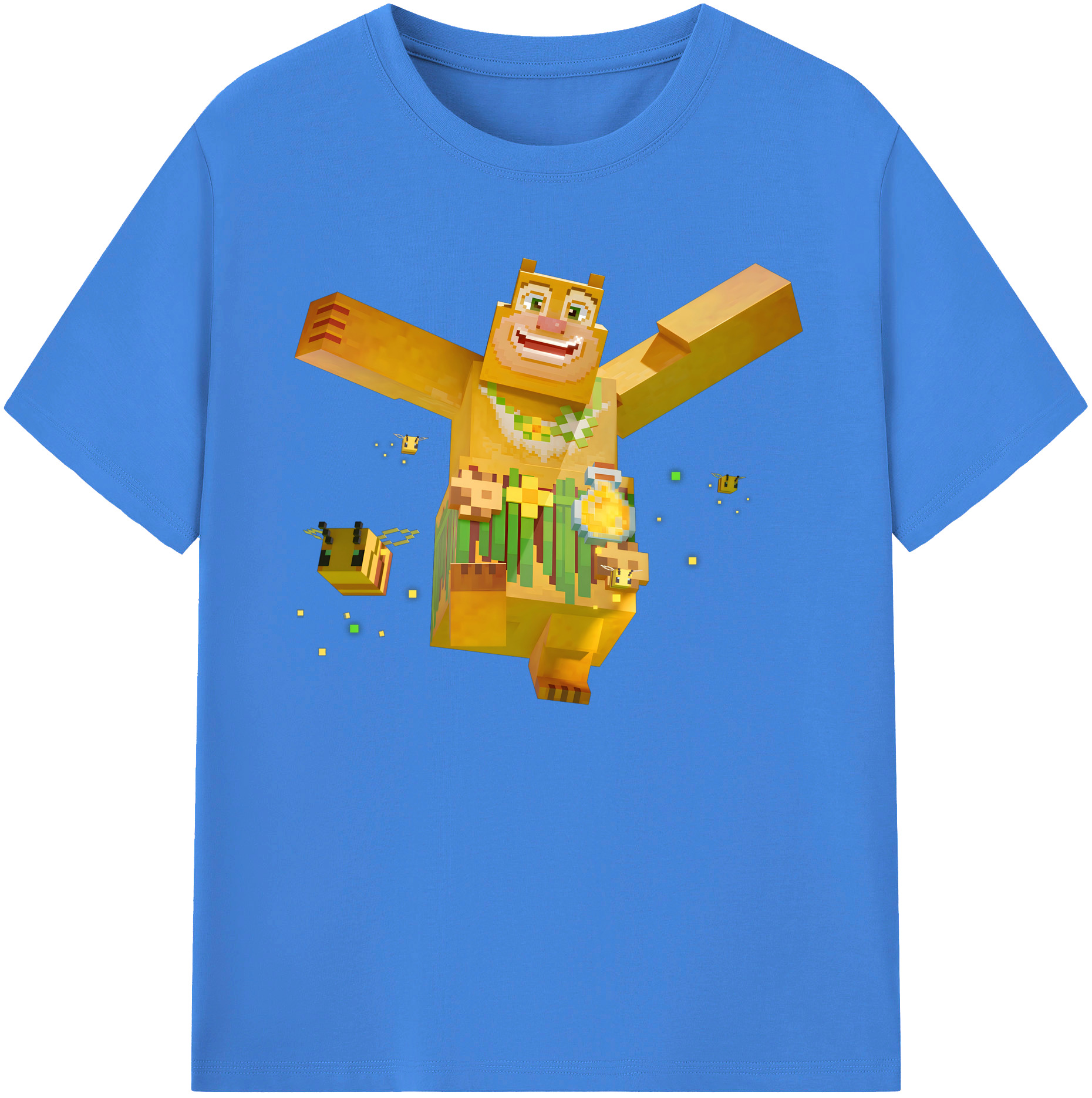 （画像用） マインクラフト ブロックの世界 Minecraft MC Block world 綿100％ メンズ半袖Tシャツ｜肌触りやわらか＆通気性