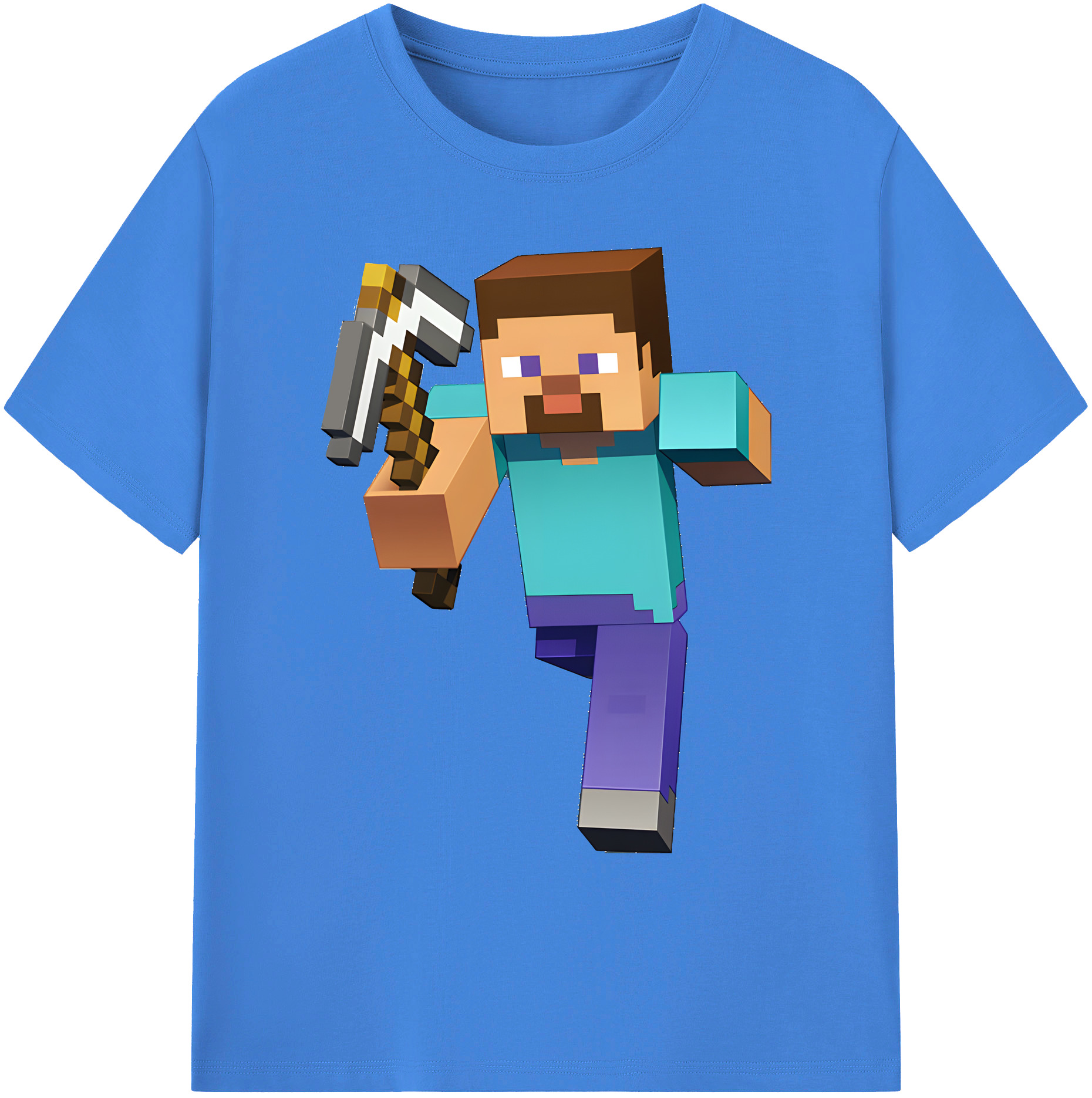 （画像用） マインクラフト ブロックの世界 Minecraft MC Block world 綿100％ メンズ半袖Tシャツ｜肌触りやわらか＆通気性