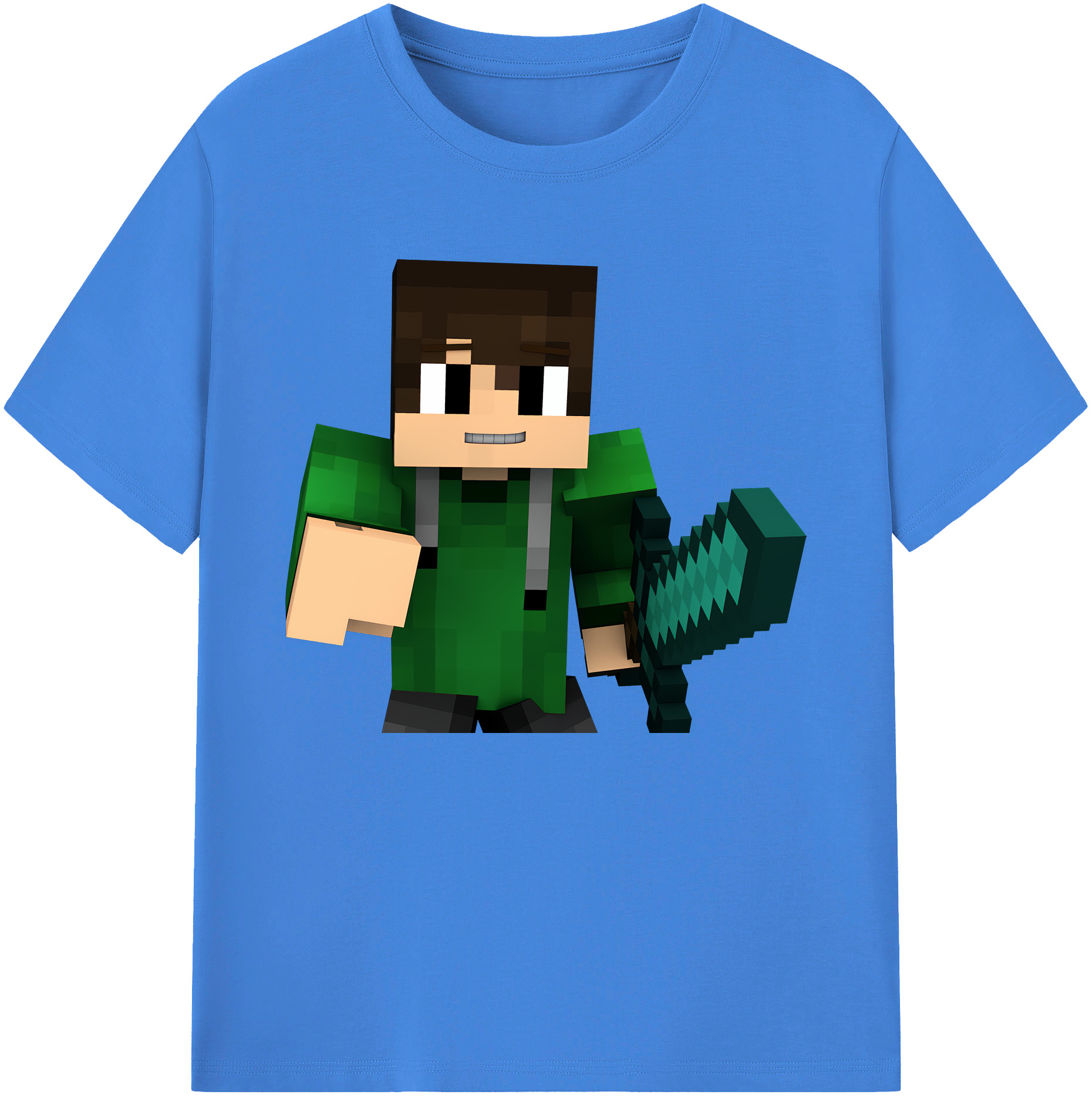 （画像用） マインクラフト ブロックの世界 Minecraft MC Block world 綿100％ メンズ半袖Tシャツ｜肌触りやわらか＆通気性