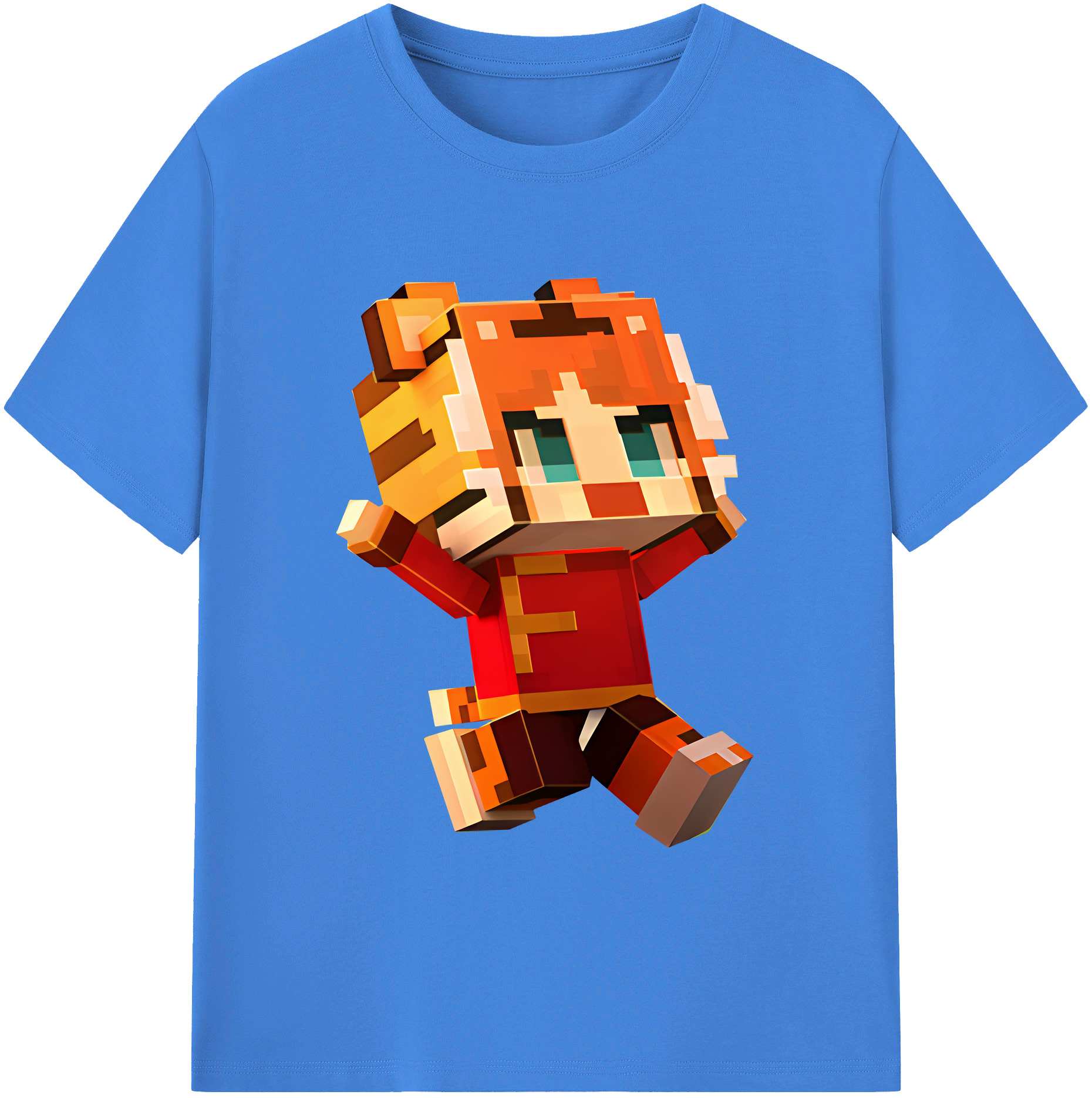 （画像用） マインクラフト ブロックの世界 Minecraft MC Block world 綿100％ メンズ半袖Tシャツ｜肌触りやわらか＆通気性