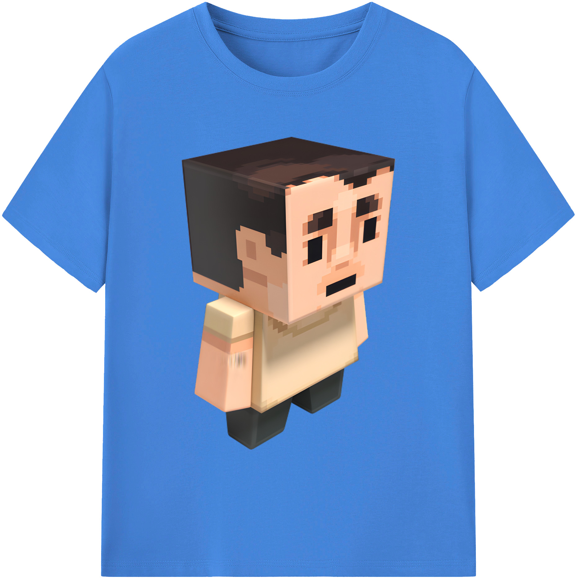 （画像用） マインクラフト ブロックの世界 Minecraft MC Block world 綿100％ メンズ半袖Tシャツ｜肌触りやわらか＆通気性