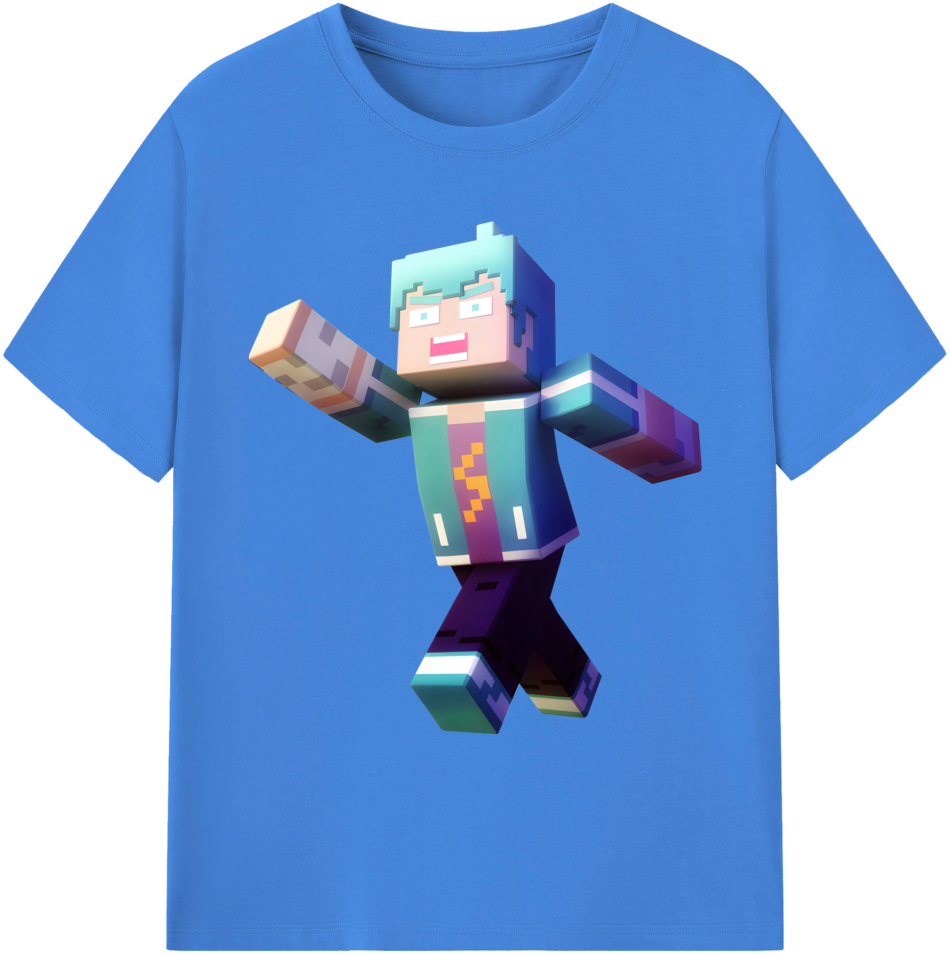 （画像用） マインクラフト ブロックの世界 Minecraft MC Block world 綿100％ メンズ半袖Tシャツ｜肌触りやわらか＆通気性