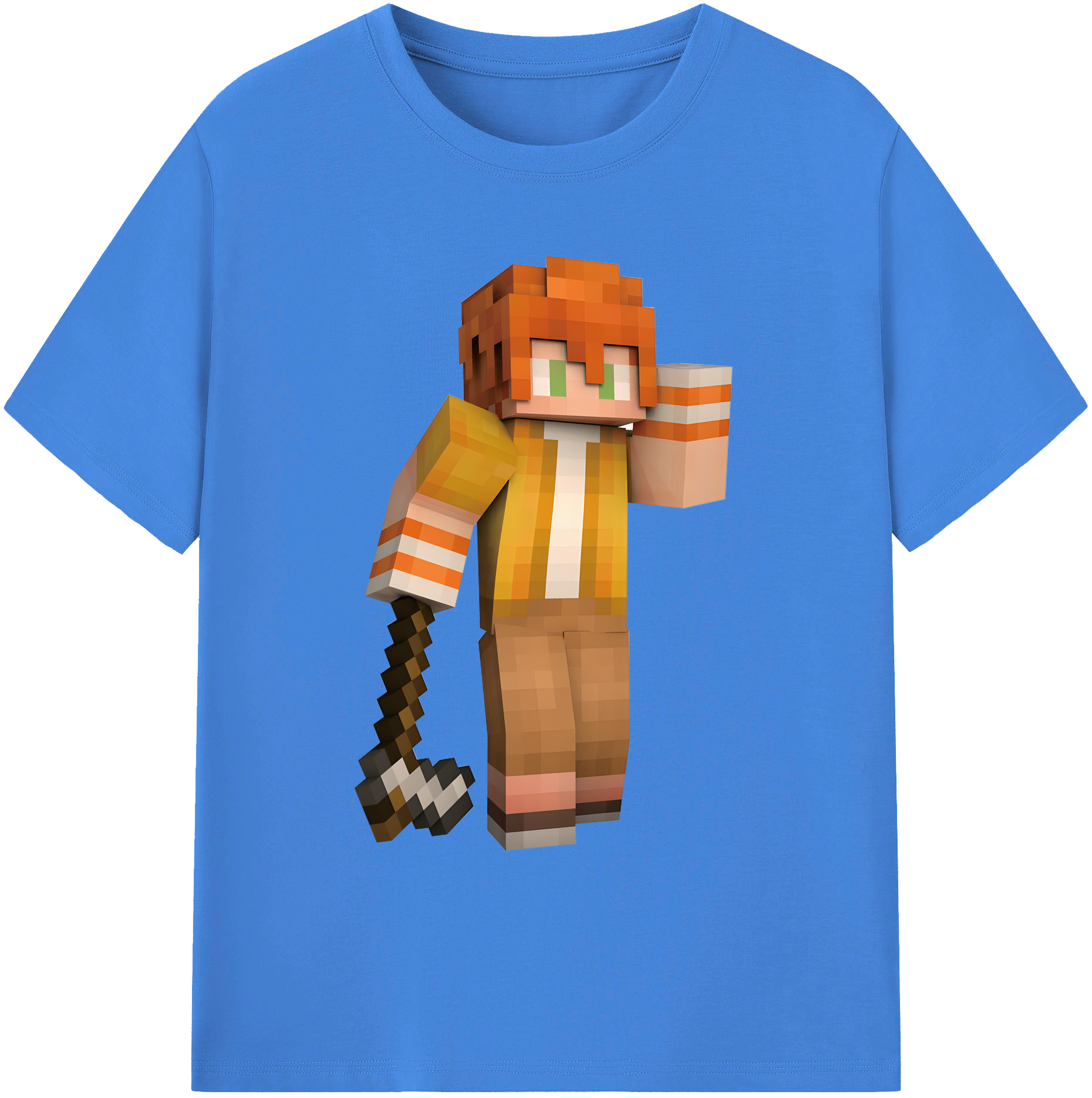 （画像用） マインクラフト ブロックの世界 Minecraft MC Block world 綿100％ メンズ半袖Tシャツ｜肌触りやわらか＆通気性