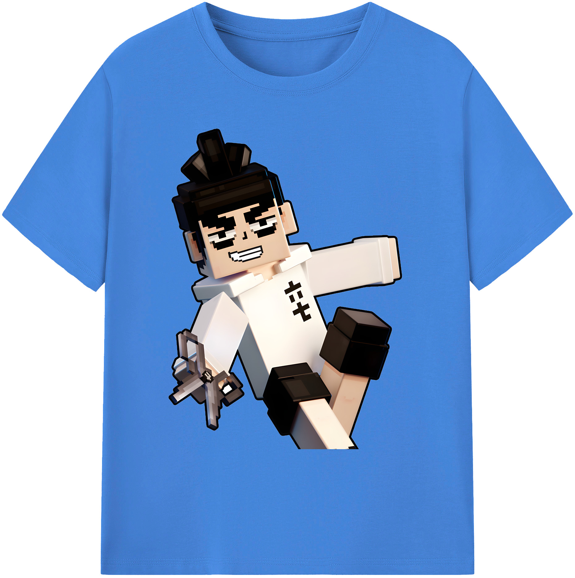 （画像用） マインクラフト ブロックの世界 Minecraft MC Block world 綿100％ メンズ半袖Tシャツ｜肌触りやわらか＆通気性