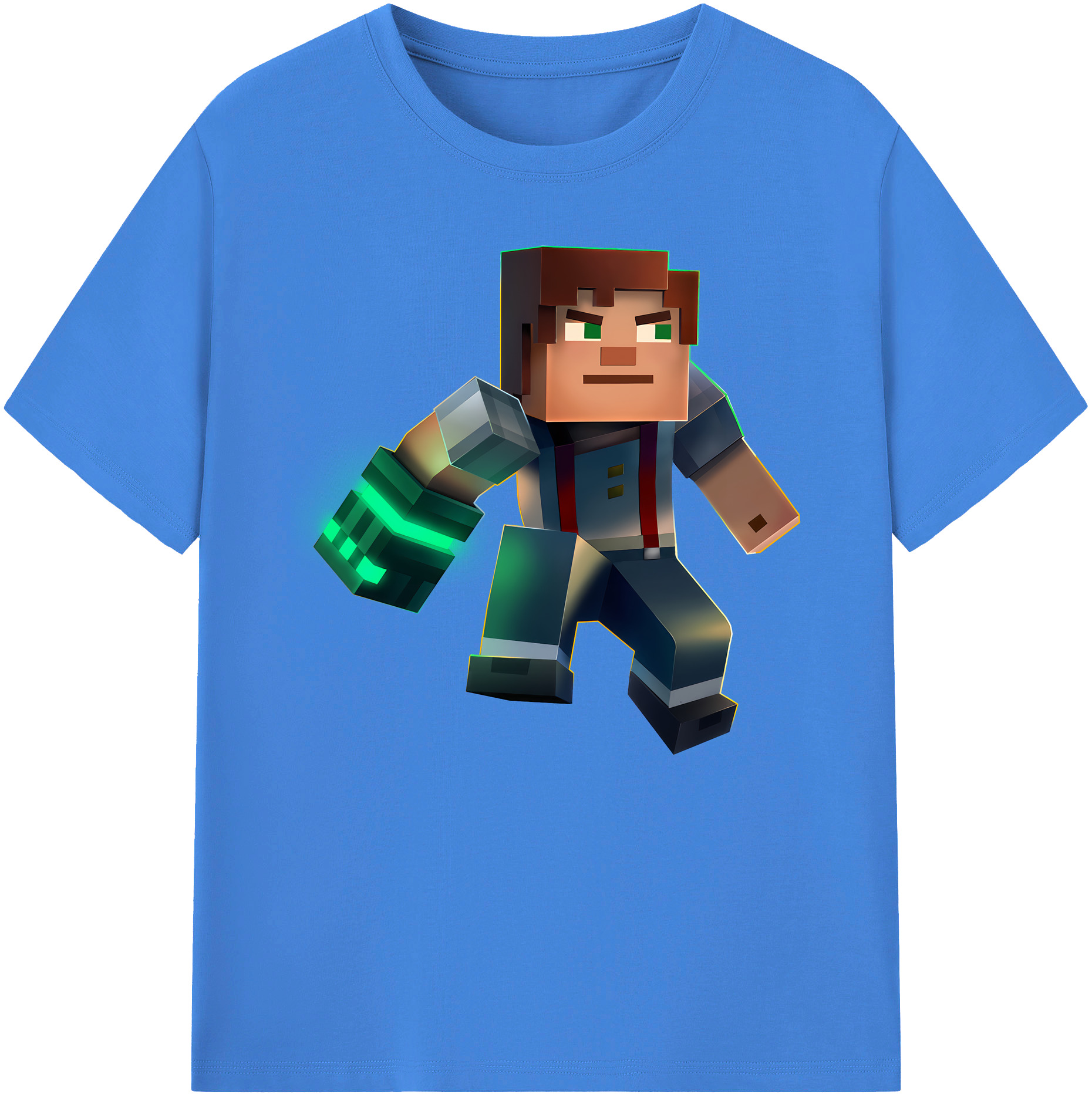 （画像用） マインクラフト ブロックの世界 Minecraft MC Block world 綿100％ メンズ半袖Tシャツ｜肌触りやわらか＆通気性
