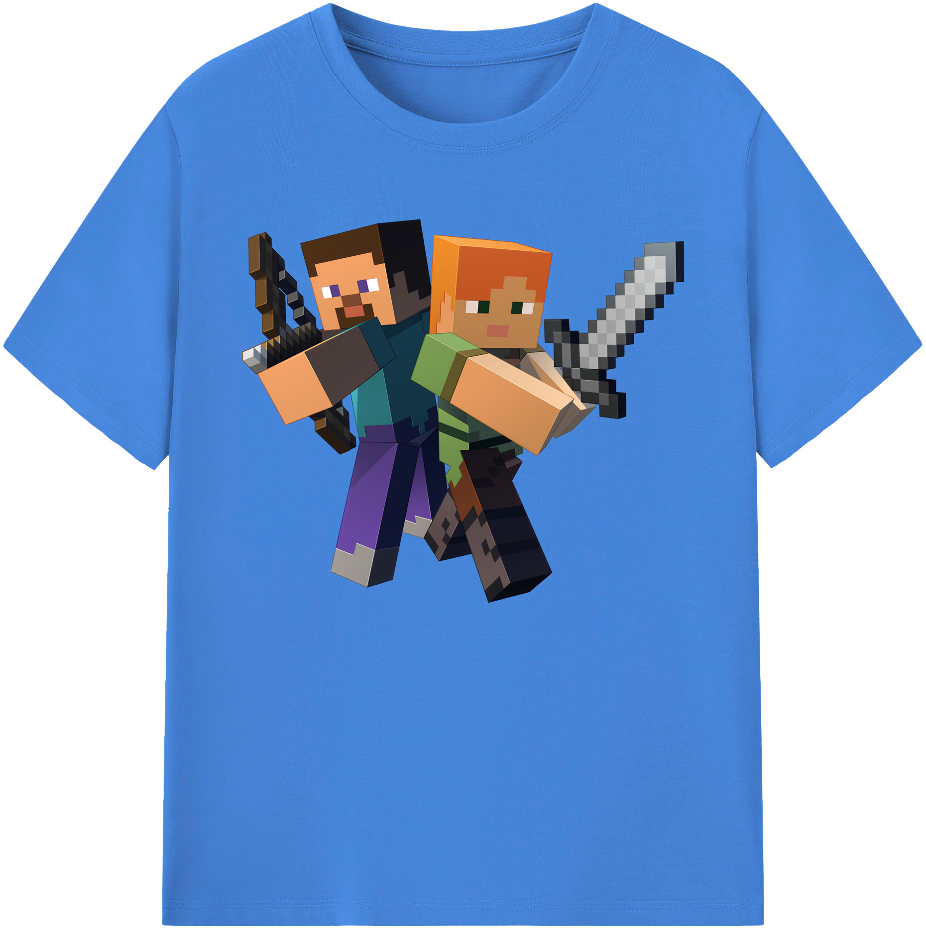 （画像用） マインクラフト ブロックの世界 Minecraft MC Block world 綿100％ メンズ半袖Tシャツ｜肌触りやわらか＆通気性