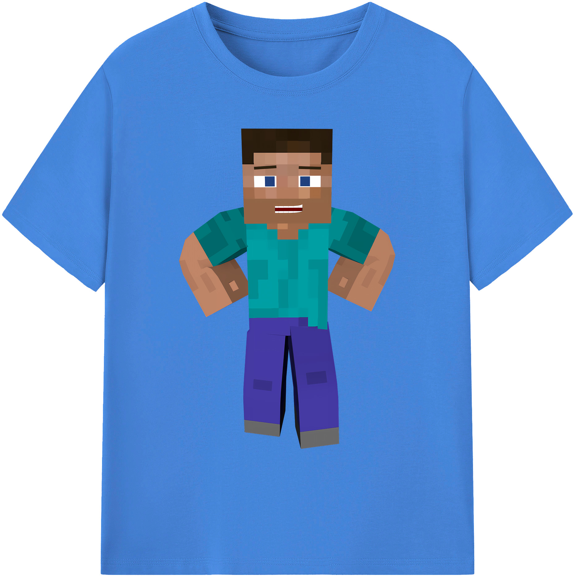 （画像用） マインクラフト ブロックの世界 Minecraft MC Block world 綿100％ メンズ半袖Tシャツ｜肌触りやわらか＆通気性