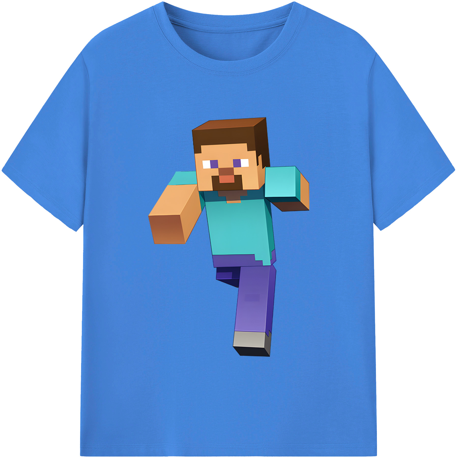 （画像用） マインクラフト ブロックの世界 Minecraft MC Block world 綿100％ メンズ半袖Tシャツ｜肌触りやわらか＆通気性