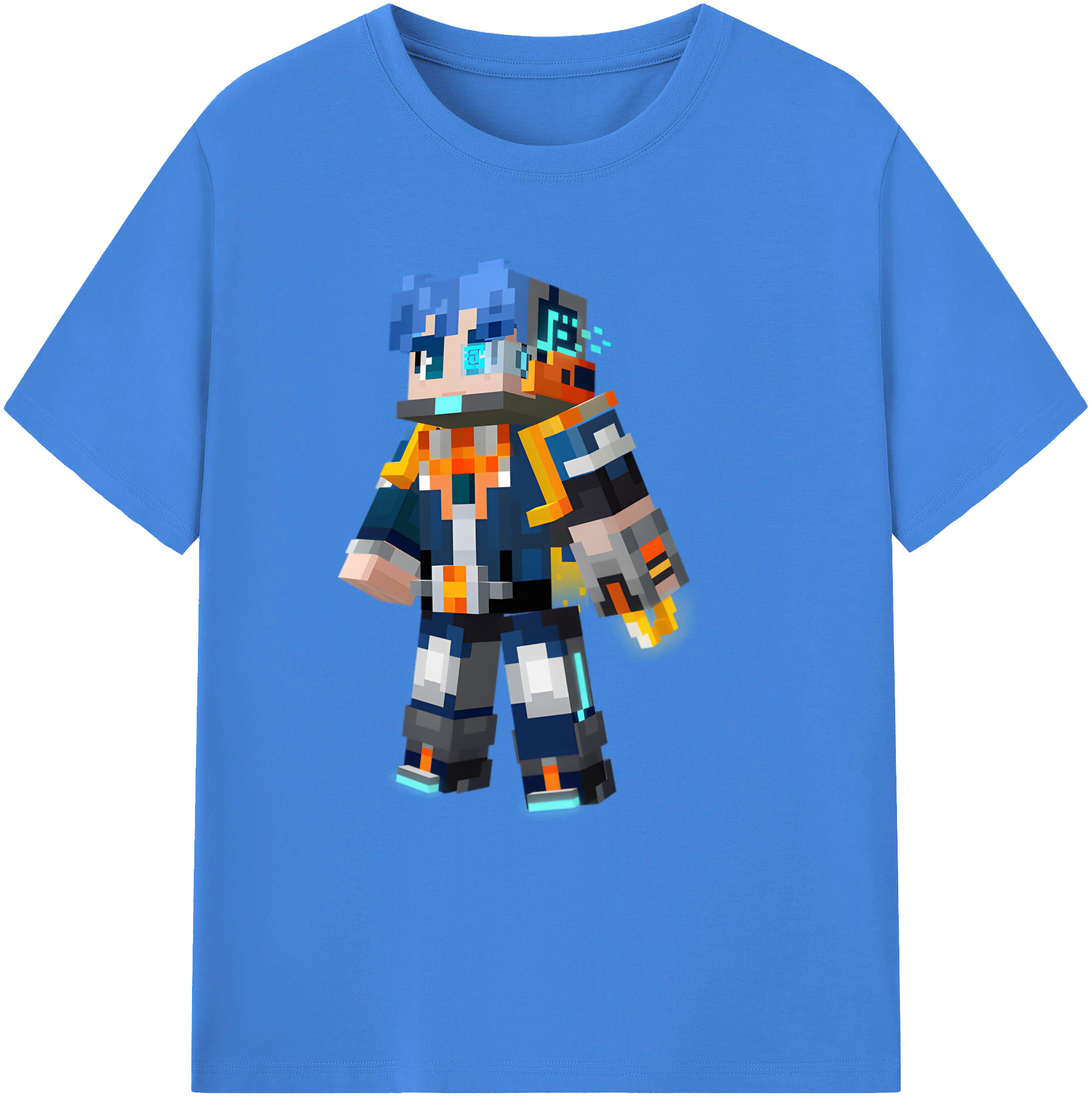 （画像用） マインクラフト ブロックの世界 Minecraft MC Block world 綿100％ メンズ半袖Tシャツ｜肌触りやわらか＆通気性