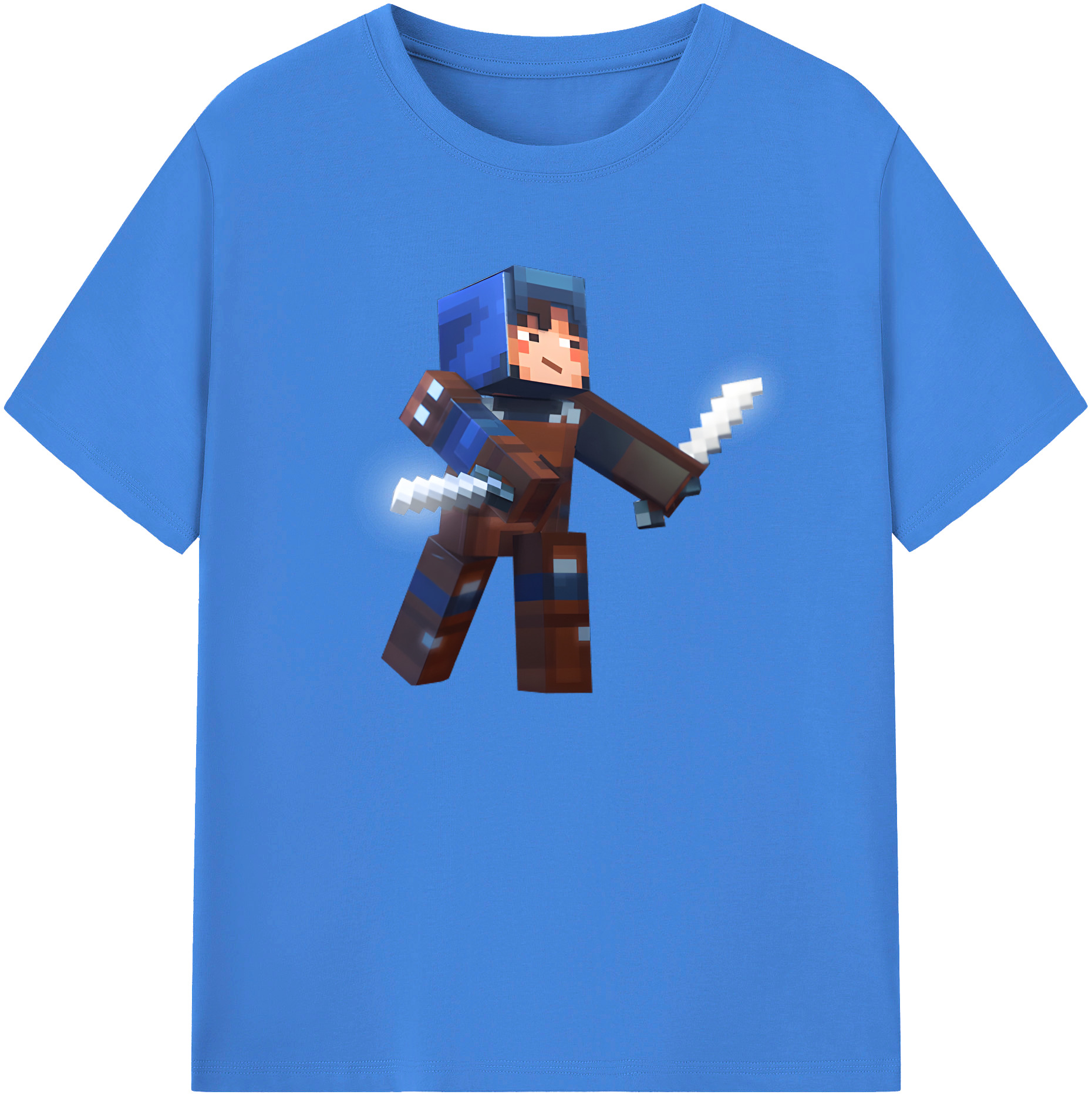 （画像用） マインクラフト ブロックの世界 Minecraft MC Block world 綿100％ メンズ半袖Tシャツ｜肌触りやわらか＆通気性