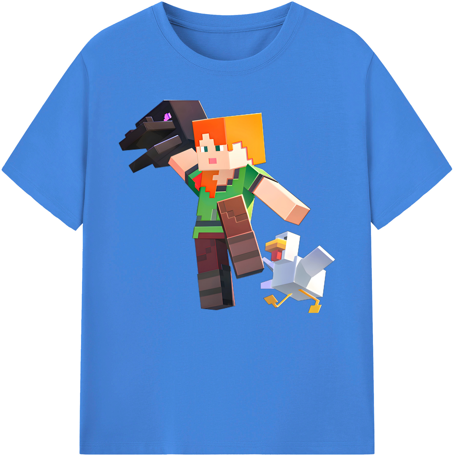 （画像用） マインクラフト ブロックの世界 Minecraft MC Block world 綿100％ メンズ半袖Tシャツ｜肌触りやわらか＆通気性