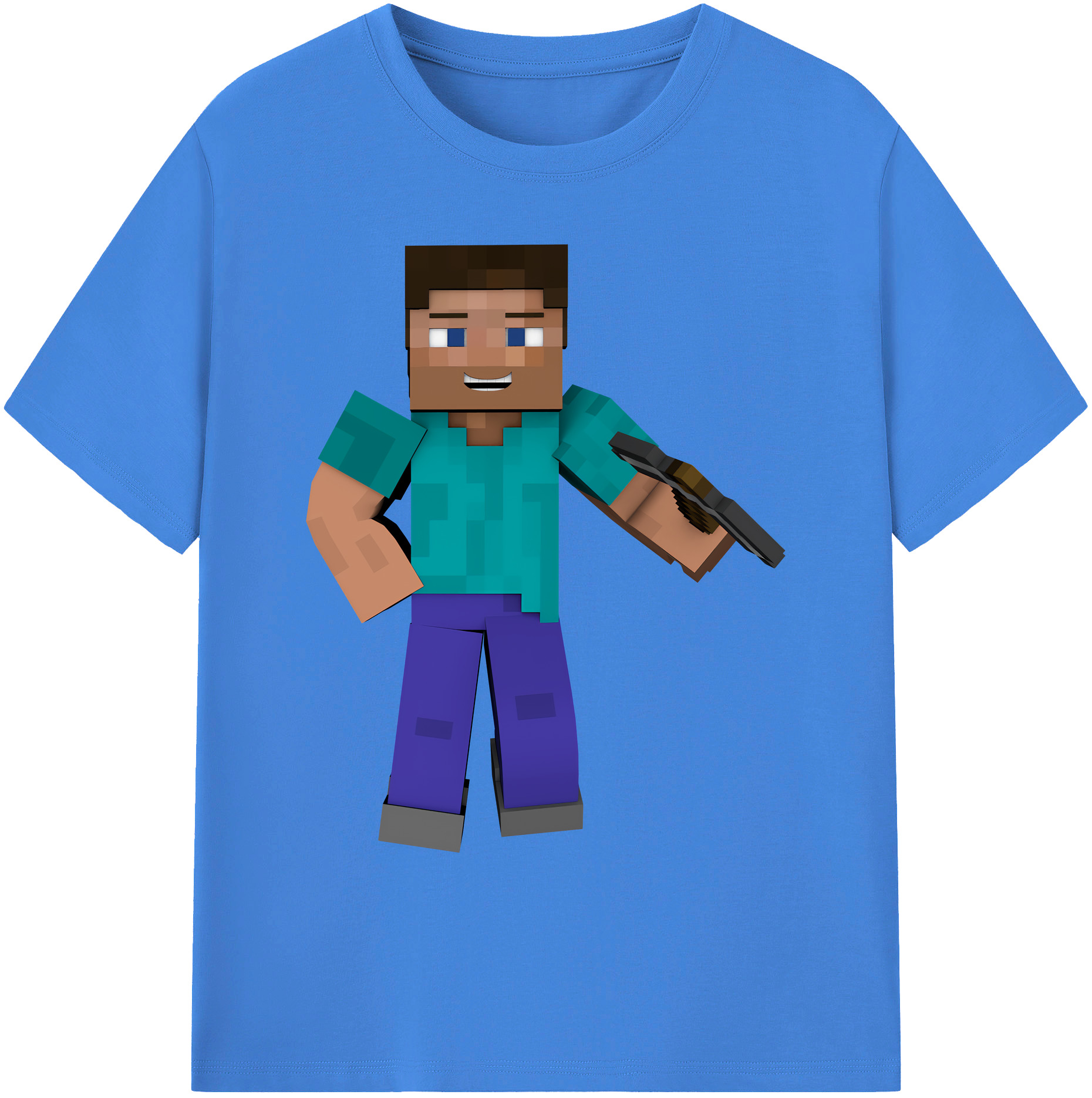 （画像用） マインクラフト ブロックの世界 Minecraft MC Block world 綿100％ メンズ半袖Tシャツ｜肌触りやわらか＆通気性