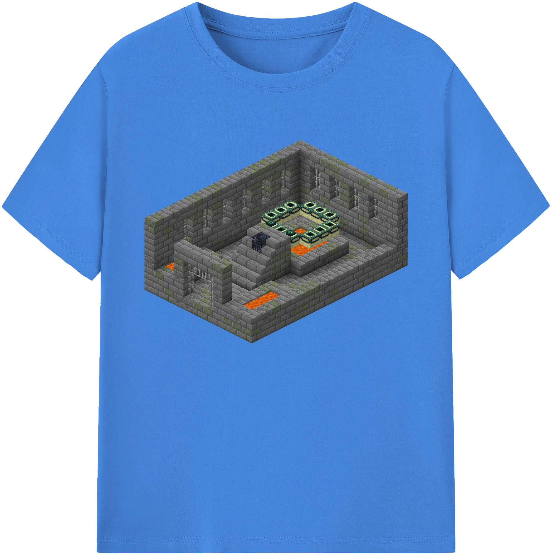 （画像用） マインクラフト ブロックの世界 Minecraft MC Block world 綿100％ メンズ半袖Tシャツ｜肌触りやわらか＆通気性