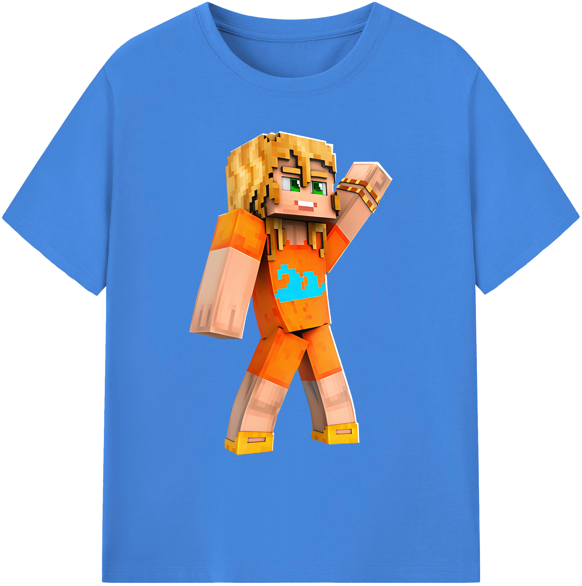（画像用） マインクラフト ブロックの世界 Minecraft MC Block world 綿100％ メンズ半袖Tシャツ｜肌触りやわらか＆通気性