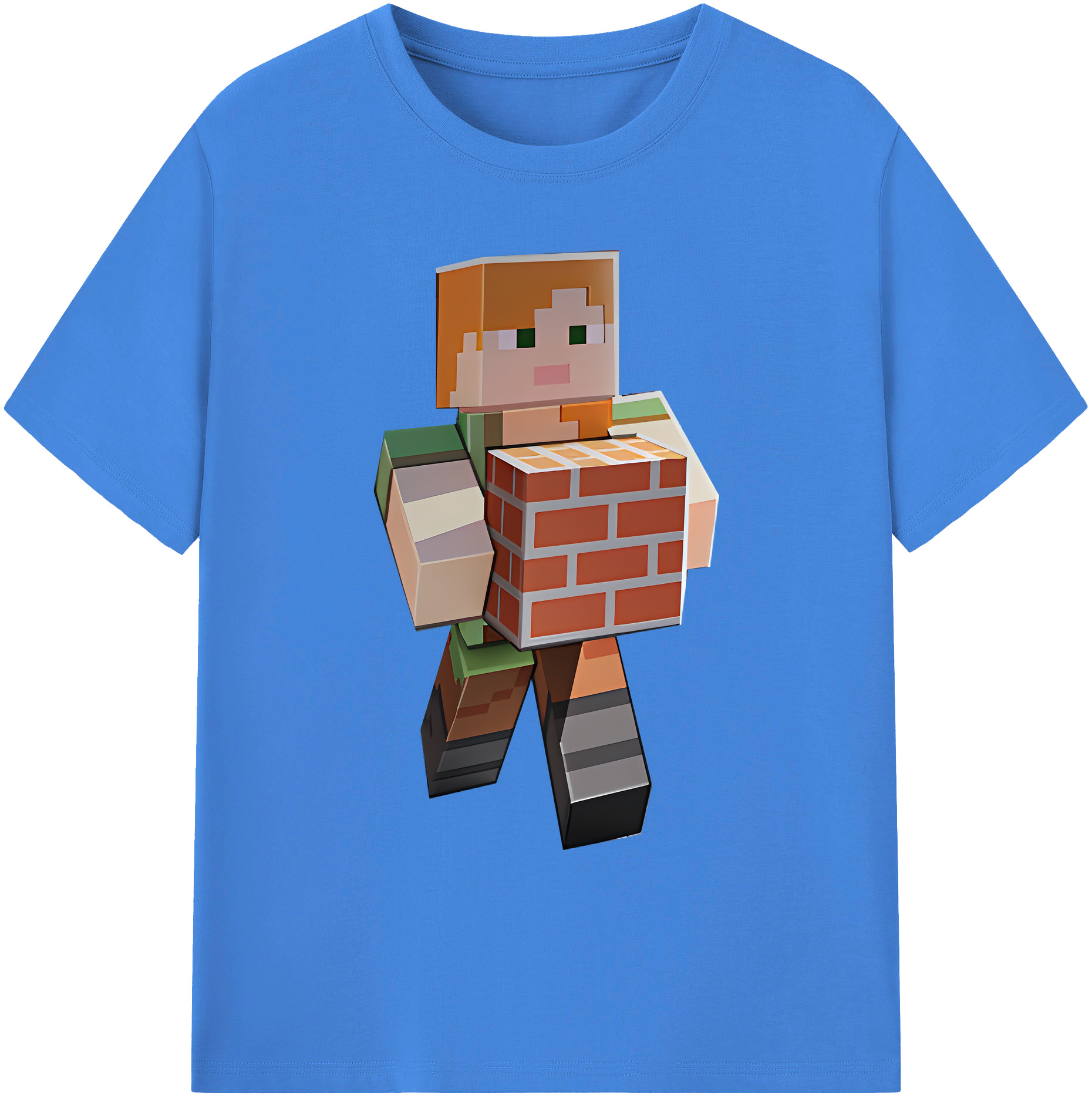 （画像用） マインクラフト ブロックの世界 Minecraft MC Block world 綿100％ メンズ半袖Tシャツ｜肌触りやわらか＆通気性