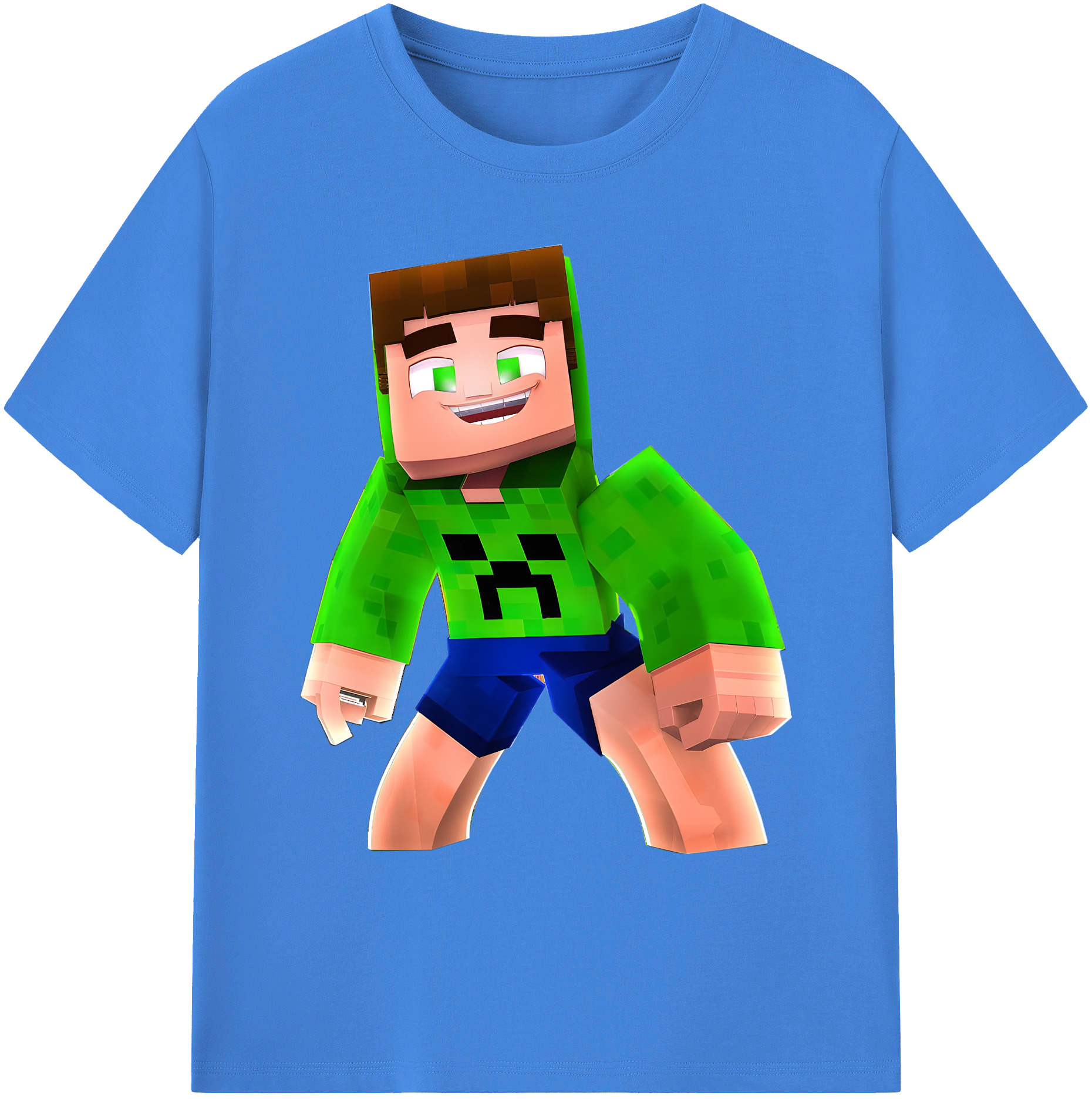 （画像用） マインクラフト ブロックの世界 Minecraft MC Block world 綿100％ メンズ半袖Tシャツ｜肌触りやわらか＆通気性