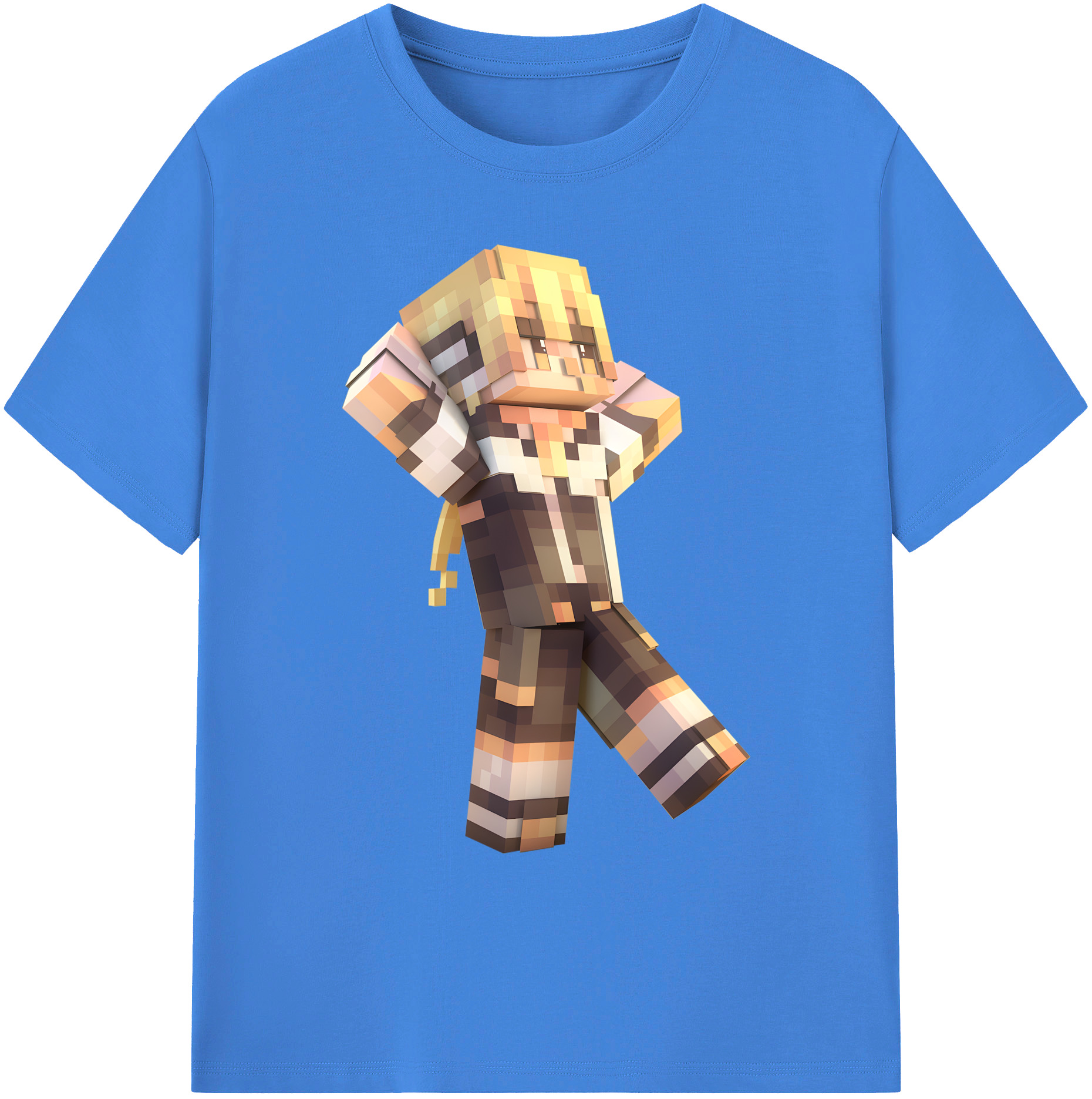 （画像用） マインクラフト ブロックの世界 Minecraft MC Block world 綿100％ メンズ半袖Tシャツ｜肌触りやわらか＆通気性