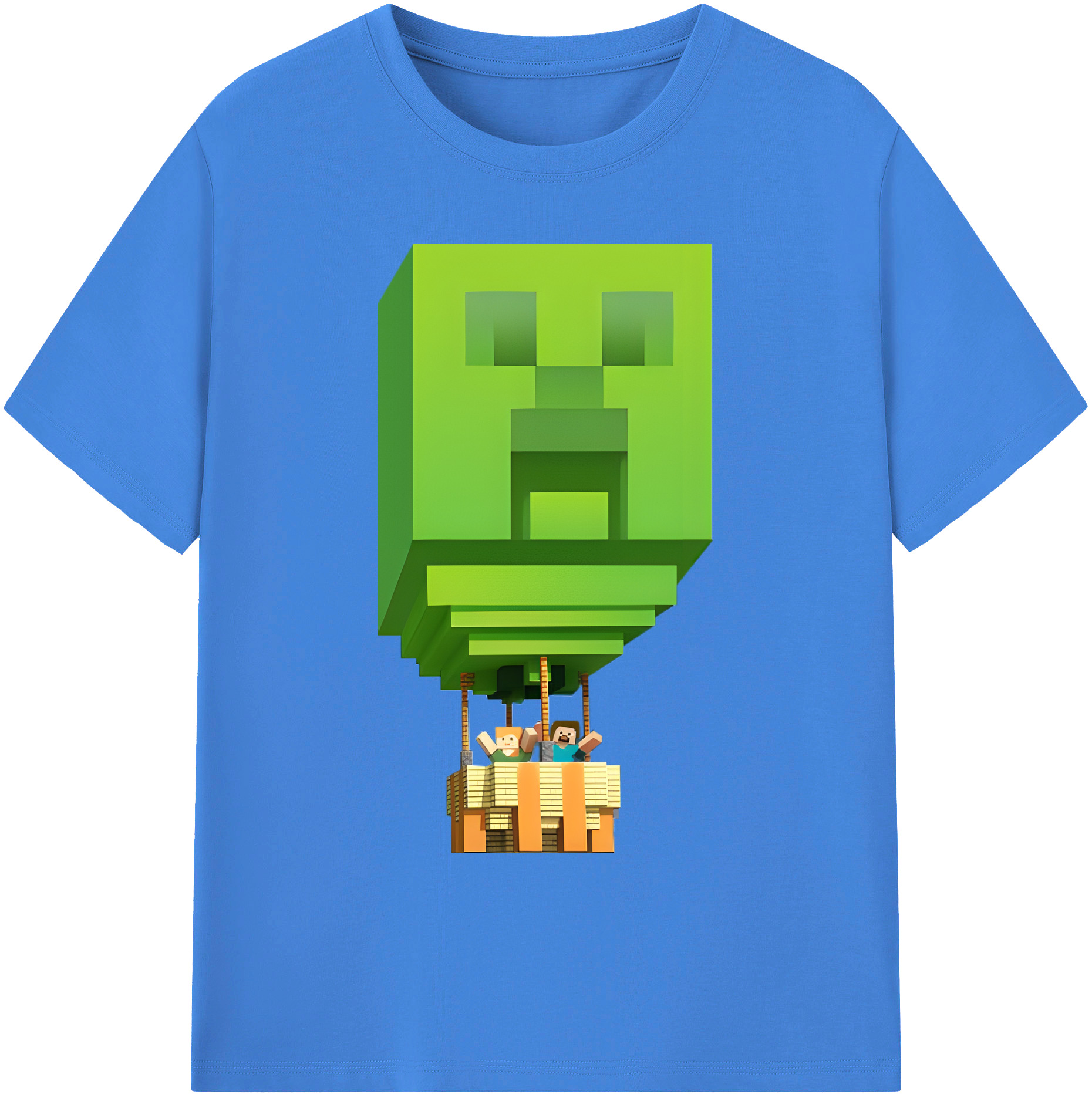 （画像用） マインクラフト ブロックの世界 Minecraft MC Block world 綿100％ メンズ半袖Tシャツ｜肌触りやわらか＆通気性