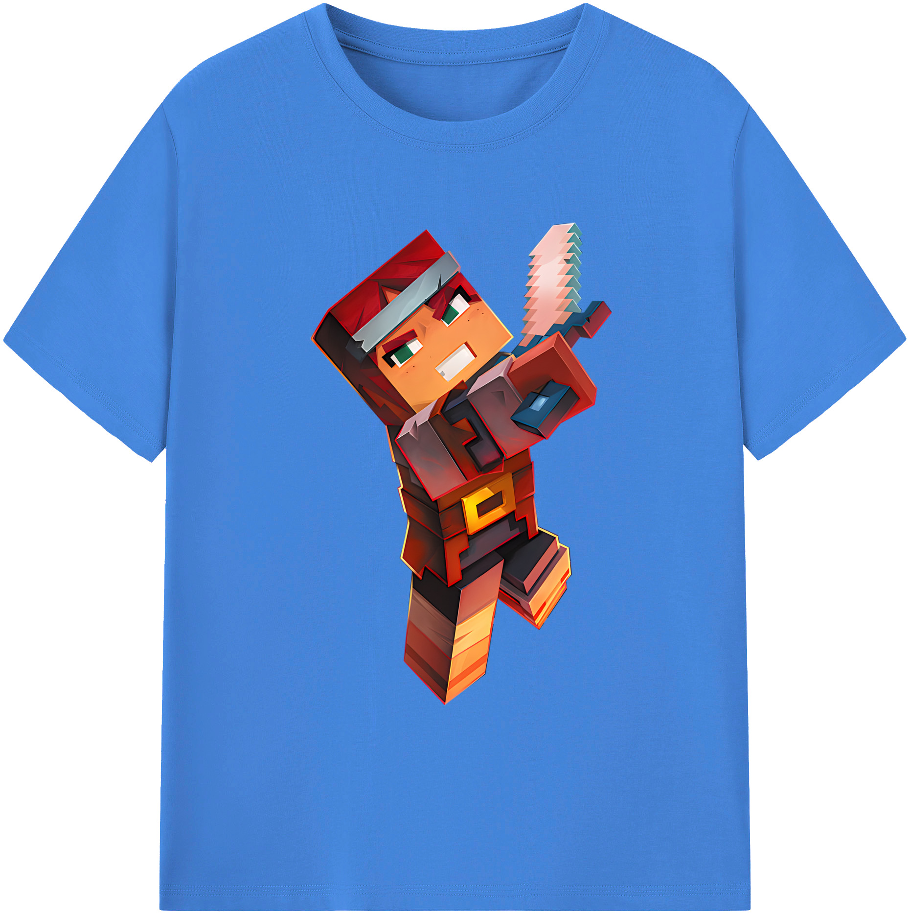（画像用） マインクラフト ブロックの世界 Minecraft MC Block world 綿100％ メンズ半袖Tシャツ｜肌触りやわらか＆通気性