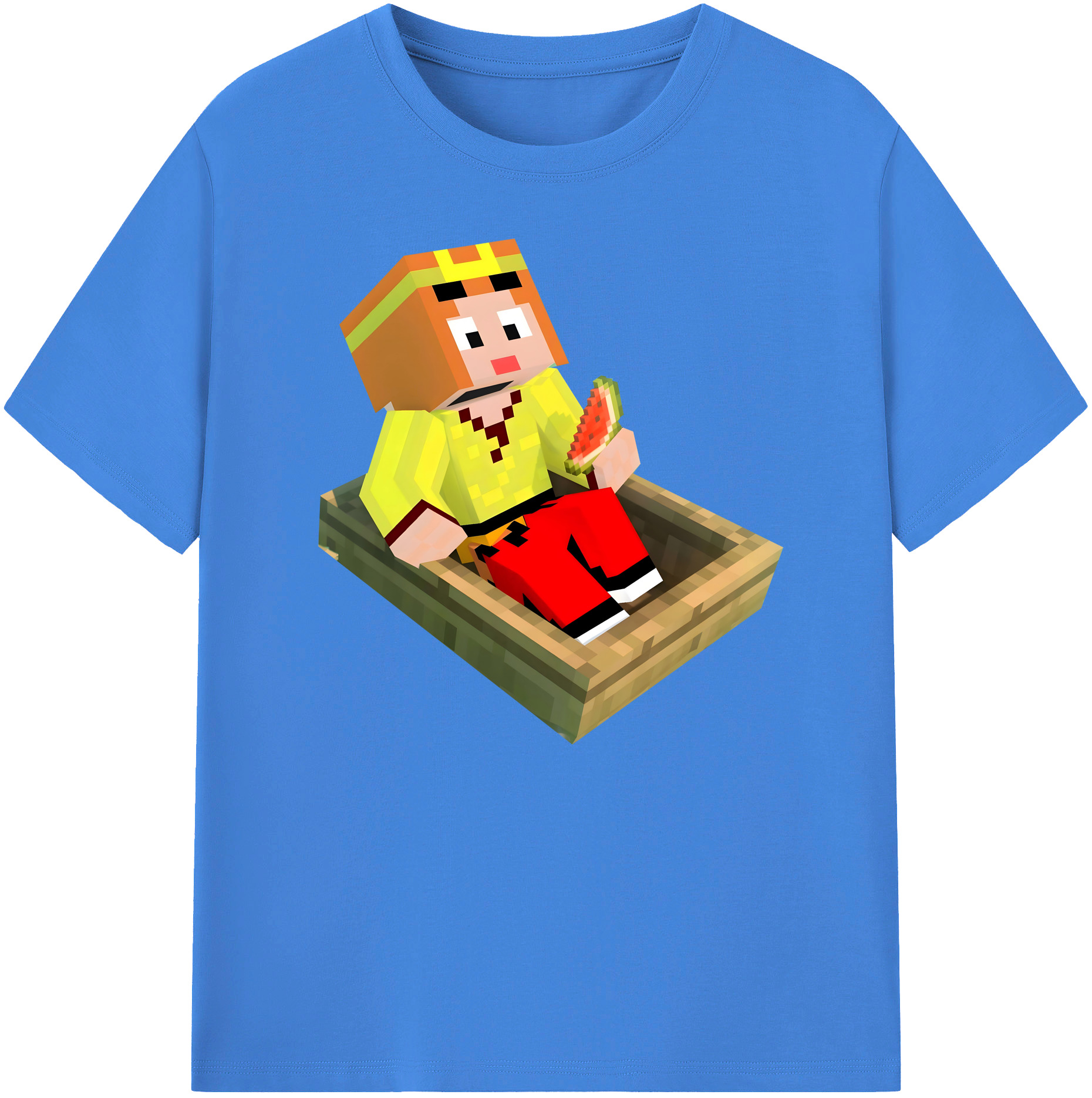 （画像用） マインクラフト ブロックの世界 Minecraft MC Block world 綿100％ メンズ半袖Tシャツ｜肌触りやわらか＆通気性