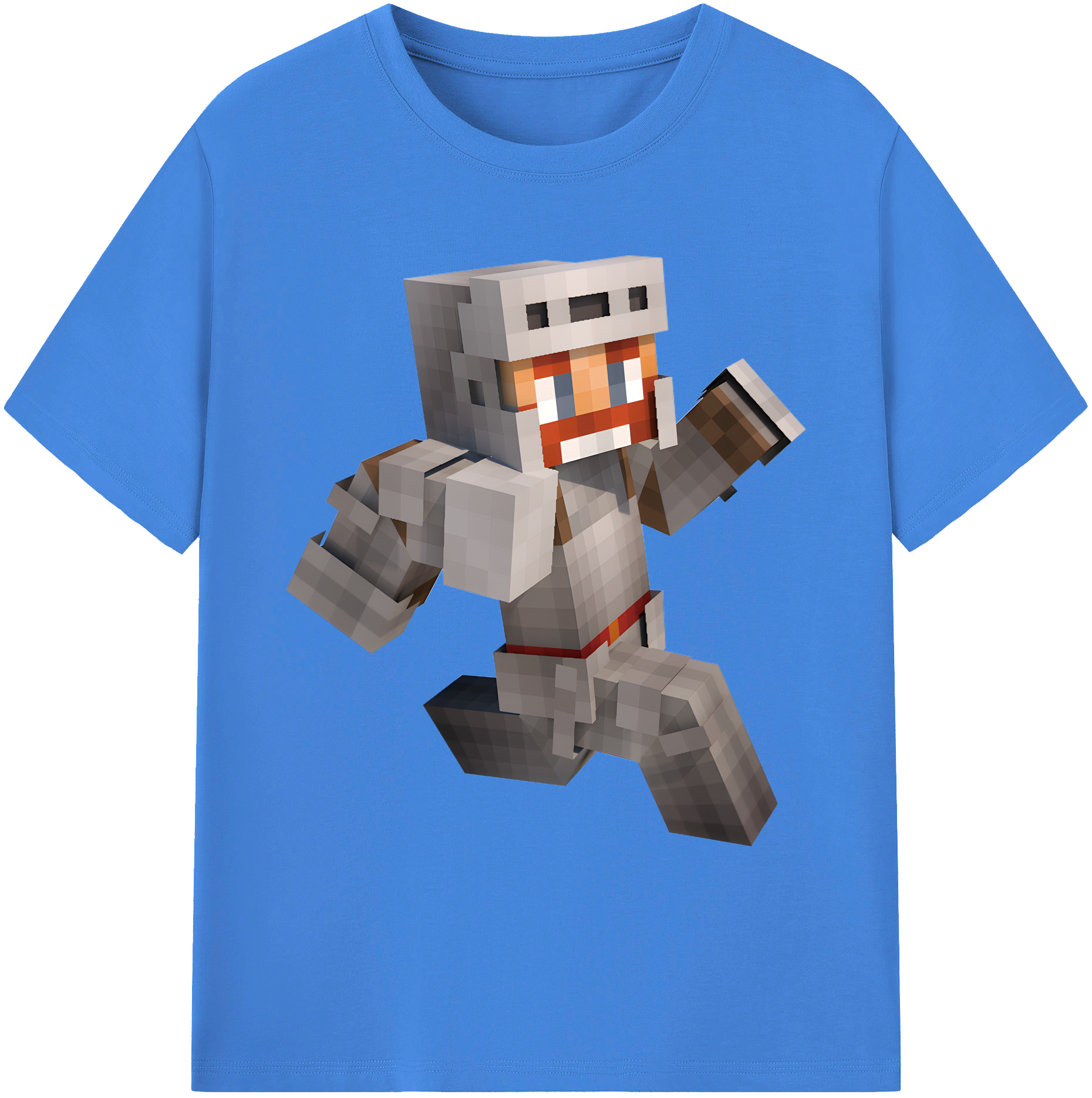 （画像用） マインクラフト ブロックの世界 Minecraft MC Block world 綿100％ メンズ半袖Tシャツ｜肌触りやわらか＆通気性