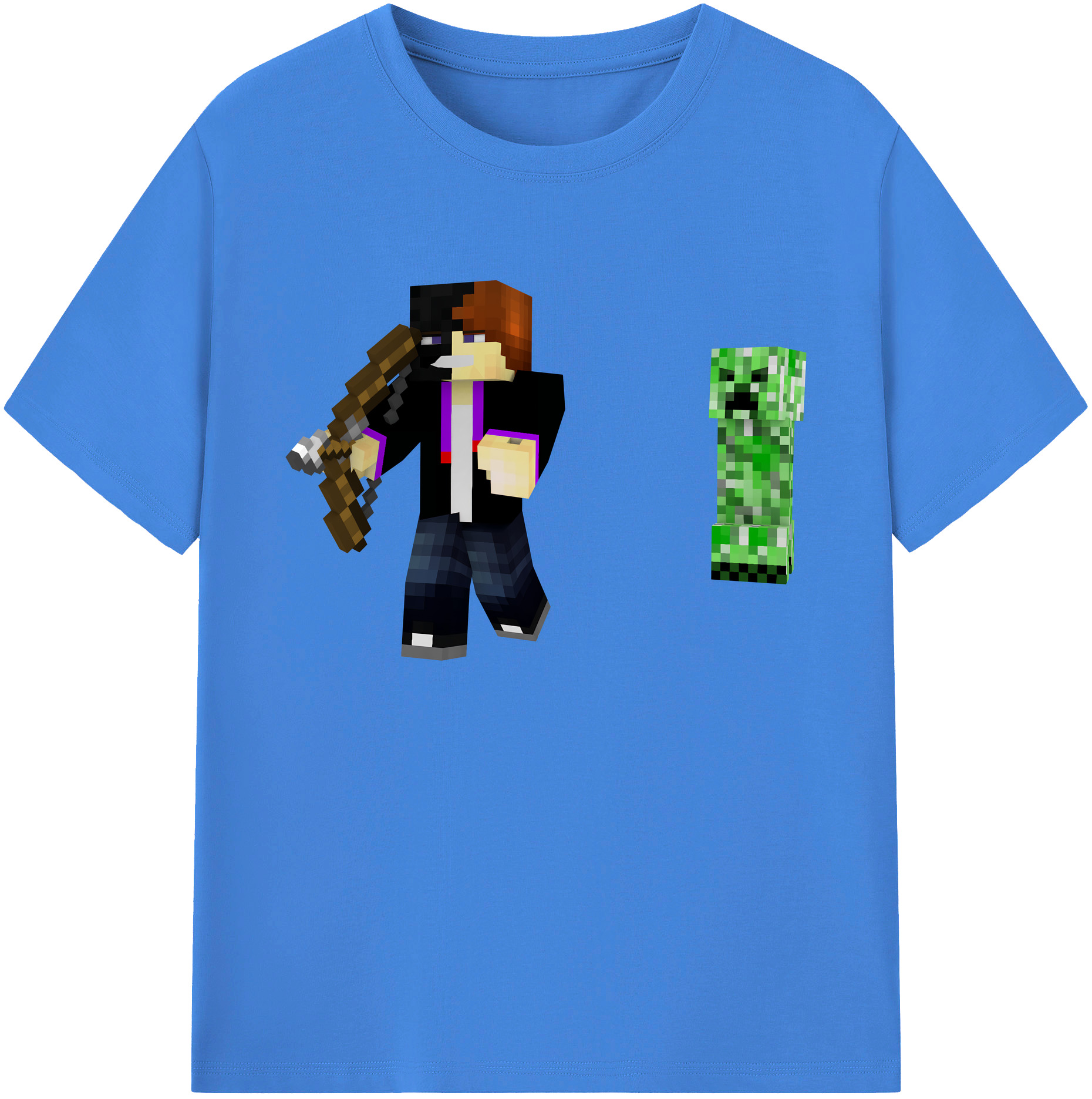 （画像用） マインクラフト ブロックの世界 Minecraft MC Block world 綿100％ メンズ半袖Tシャツ｜肌触りやわらか＆通気性
