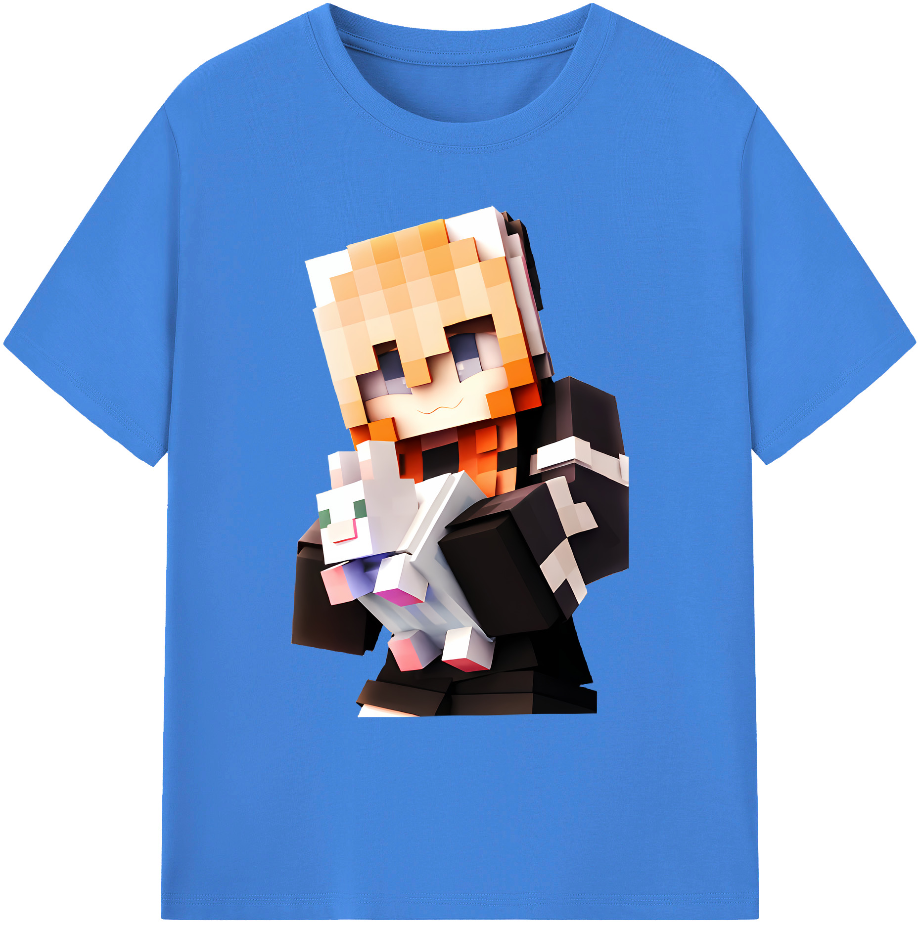（画像用） マインクラフト ブロックの世界 Minecraft MC Block world 綿100％ メンズ半袖Tシャツ｜肌触りやわらか＆通気性