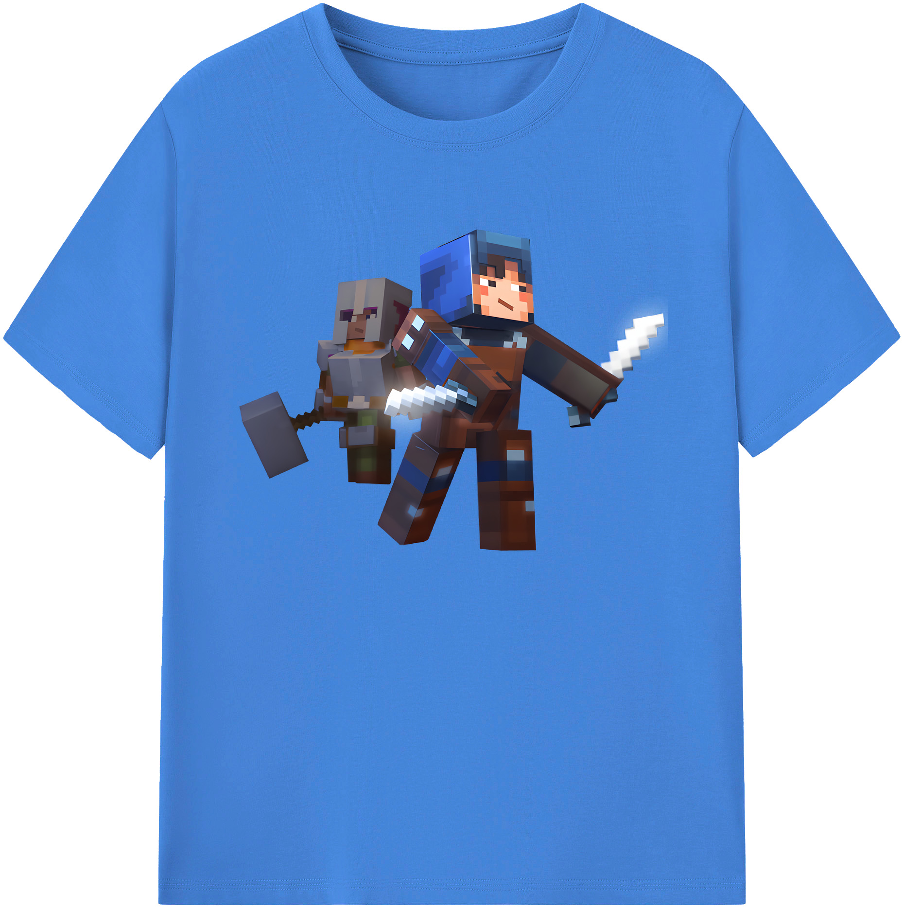 （画像用） マインクラフト ブロックの世界 Minecraft MC Block world 綿100％ メンズ半袖Tシャツ｜肌触りやわらか＆通気性