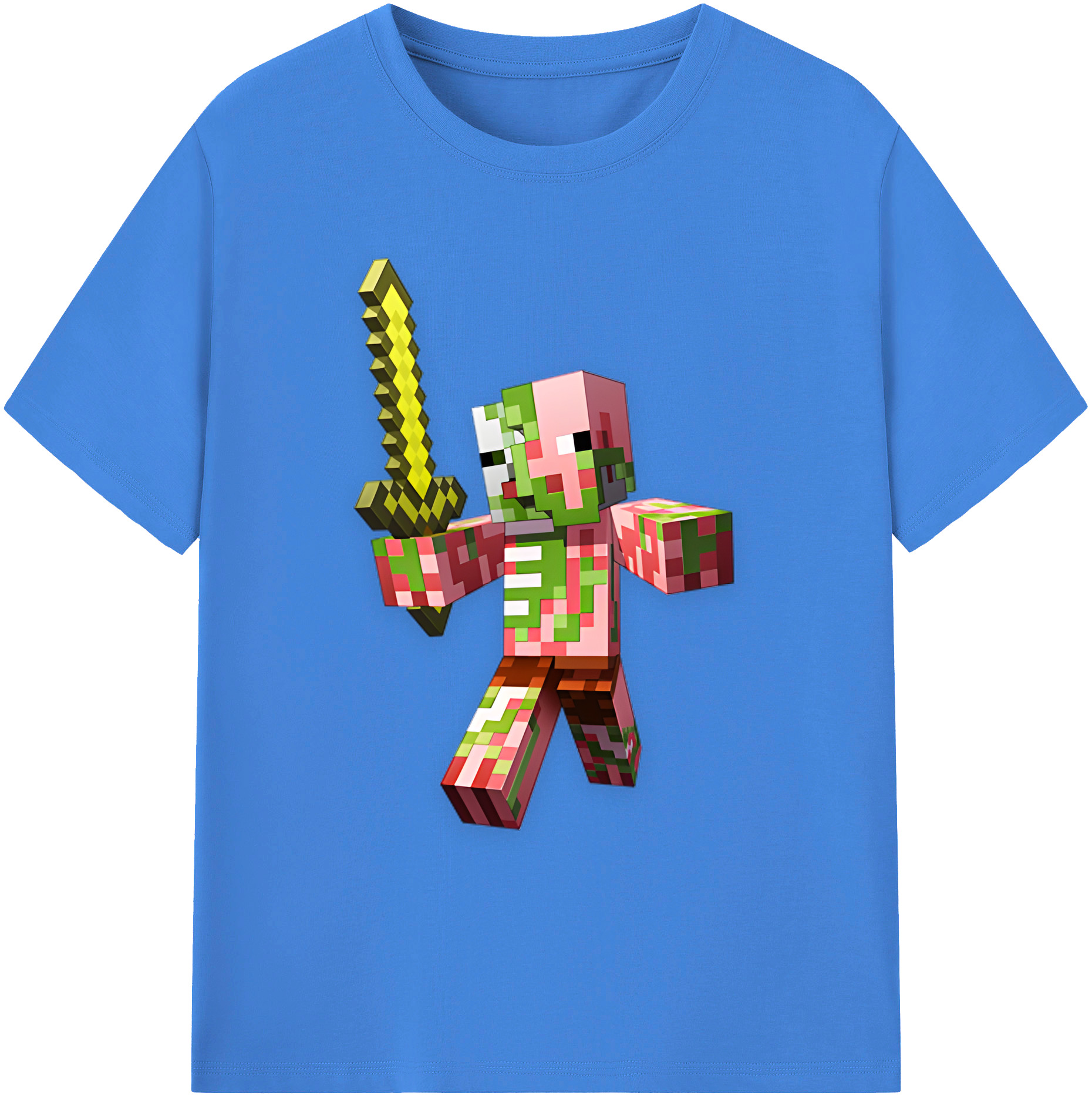 （画像用） マインクラフト ブロックの世界 Minecraft MC Block world 綿100％ メンズ半袖Tシャツ｜肌触りやわらか＆通気性