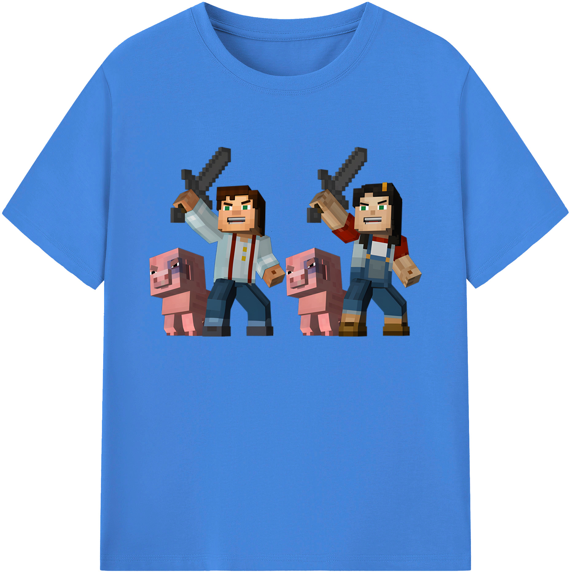 （画像用） マインクラフト ブロックの世界 Minecraft MC Block world 綿100％ メンズ半袖Tシャツ｜肌触りやわらか＆通気性