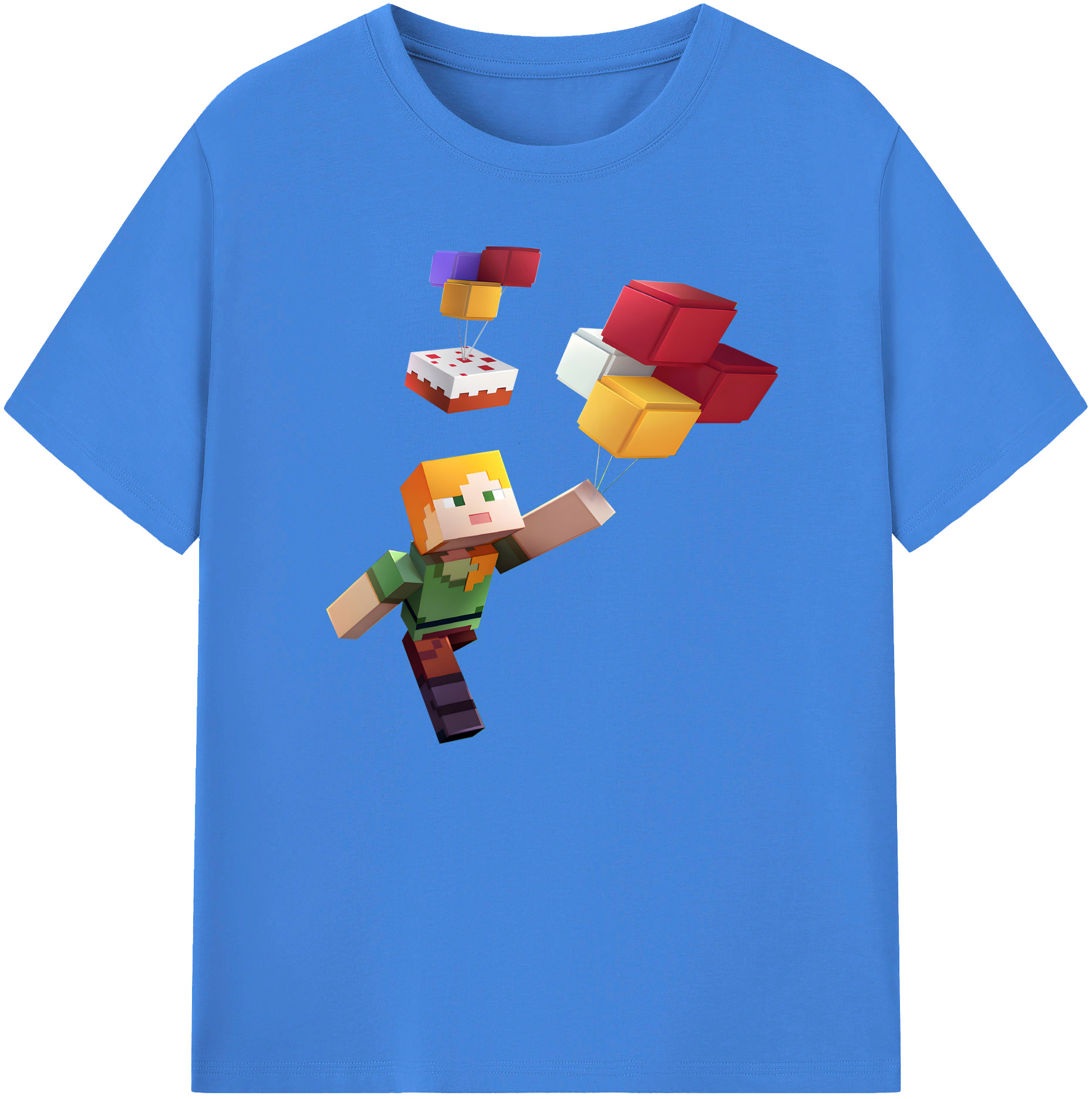 （画像用） マインクラフト ブロックの世界 Minecraft MC Block world 綿100％ メンズ半袖Tシャツ｜肌触りやわらか＆通気性