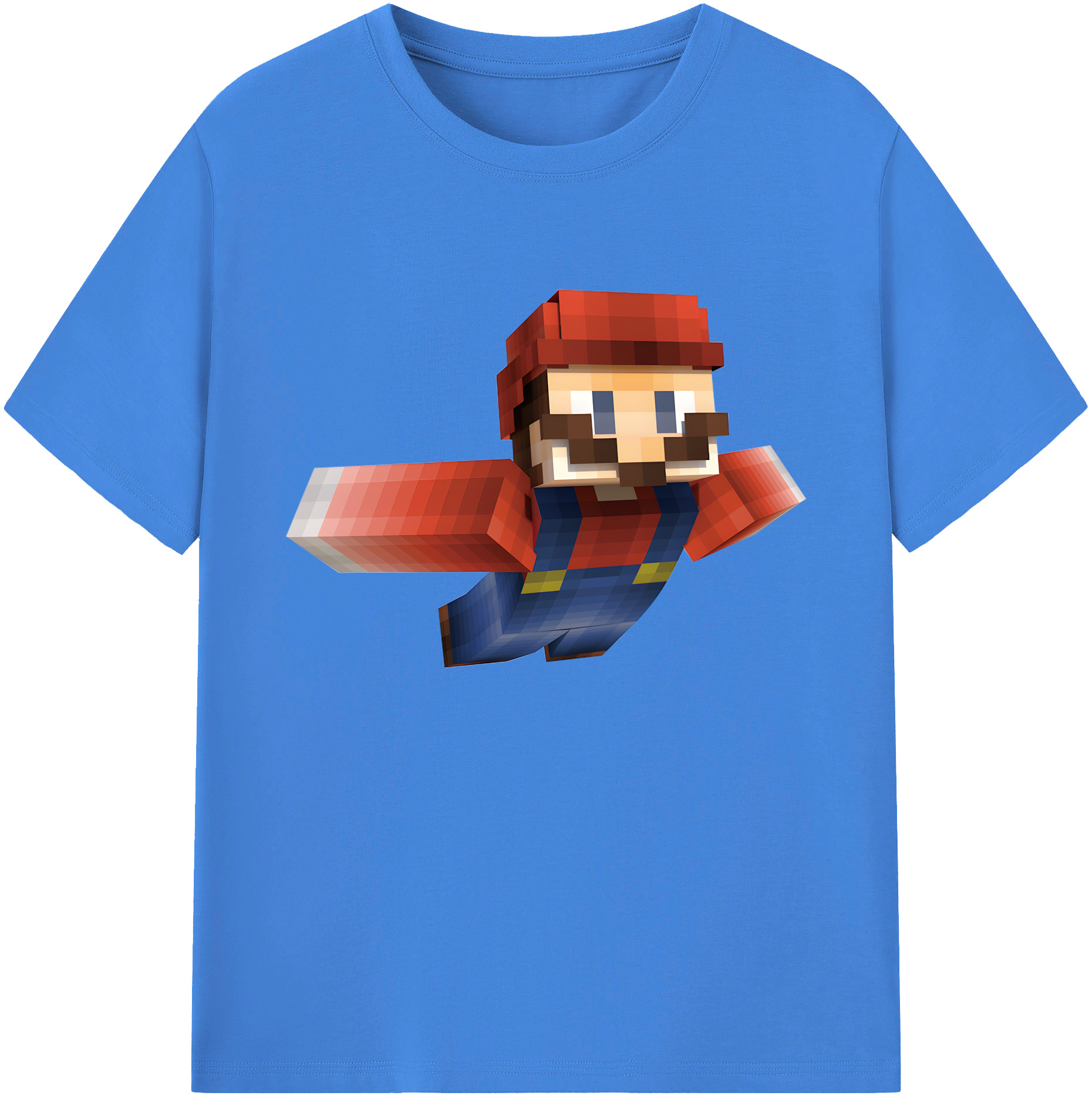 （画像用） マインクラフト ブロックの世界 Minecraft MC Block world 綿100％ メンズ半袖Tシャツ｜肌触りやわらか＆通気性