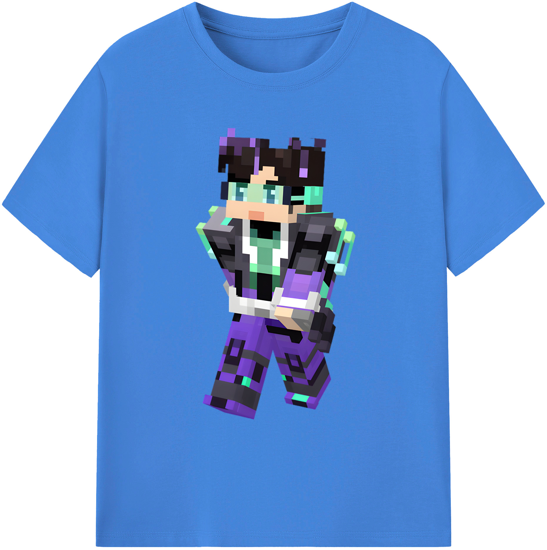 （画像用） マインクラフト ブロックの世界 Minecraft MC Block world 綿100％ メンズ半袖Tシャツ｜肌触りやわらか＆通気性