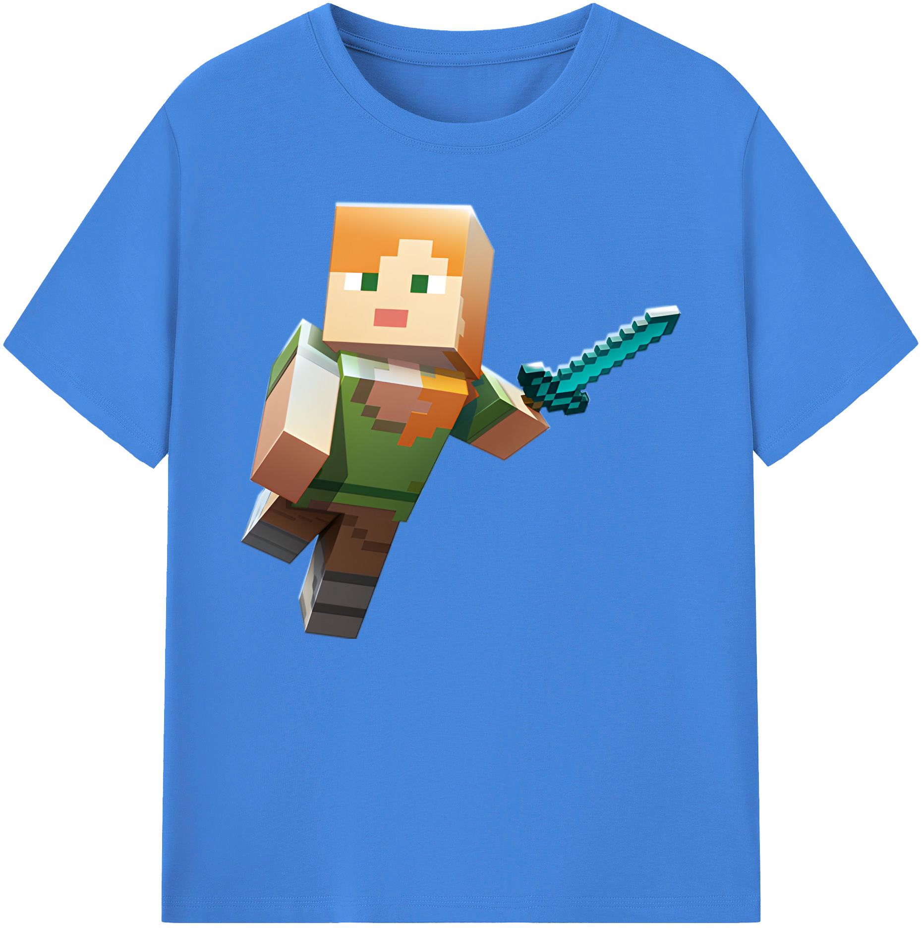 （画像用） マインクラフト ブロックの世界 Minecraft MC Block world 綿100％ メンズ半袖Tシャツ｜肌触りやわらか＆通気性